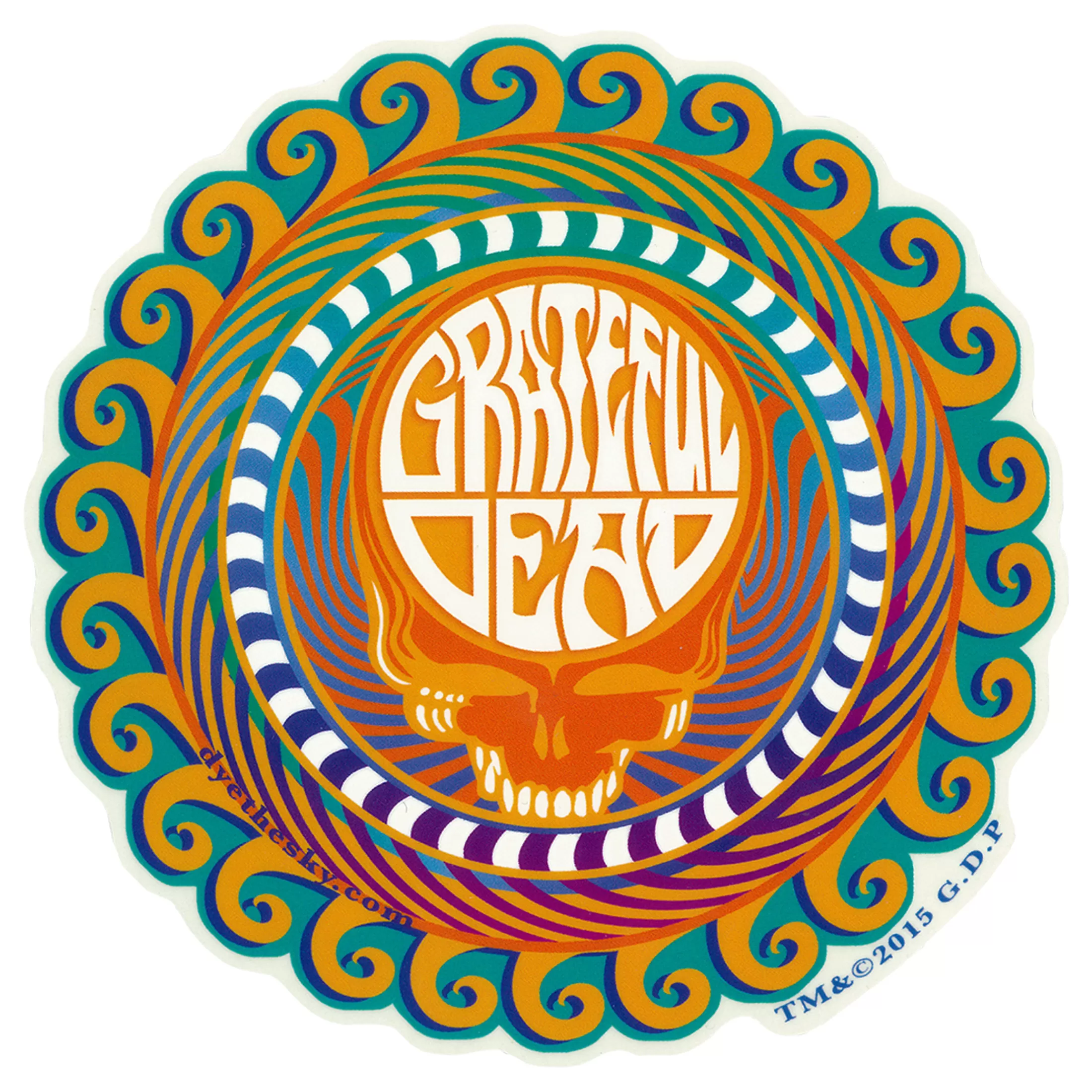 Grateful Dead<Liquid Blue GD Orange Sunshine Sticker