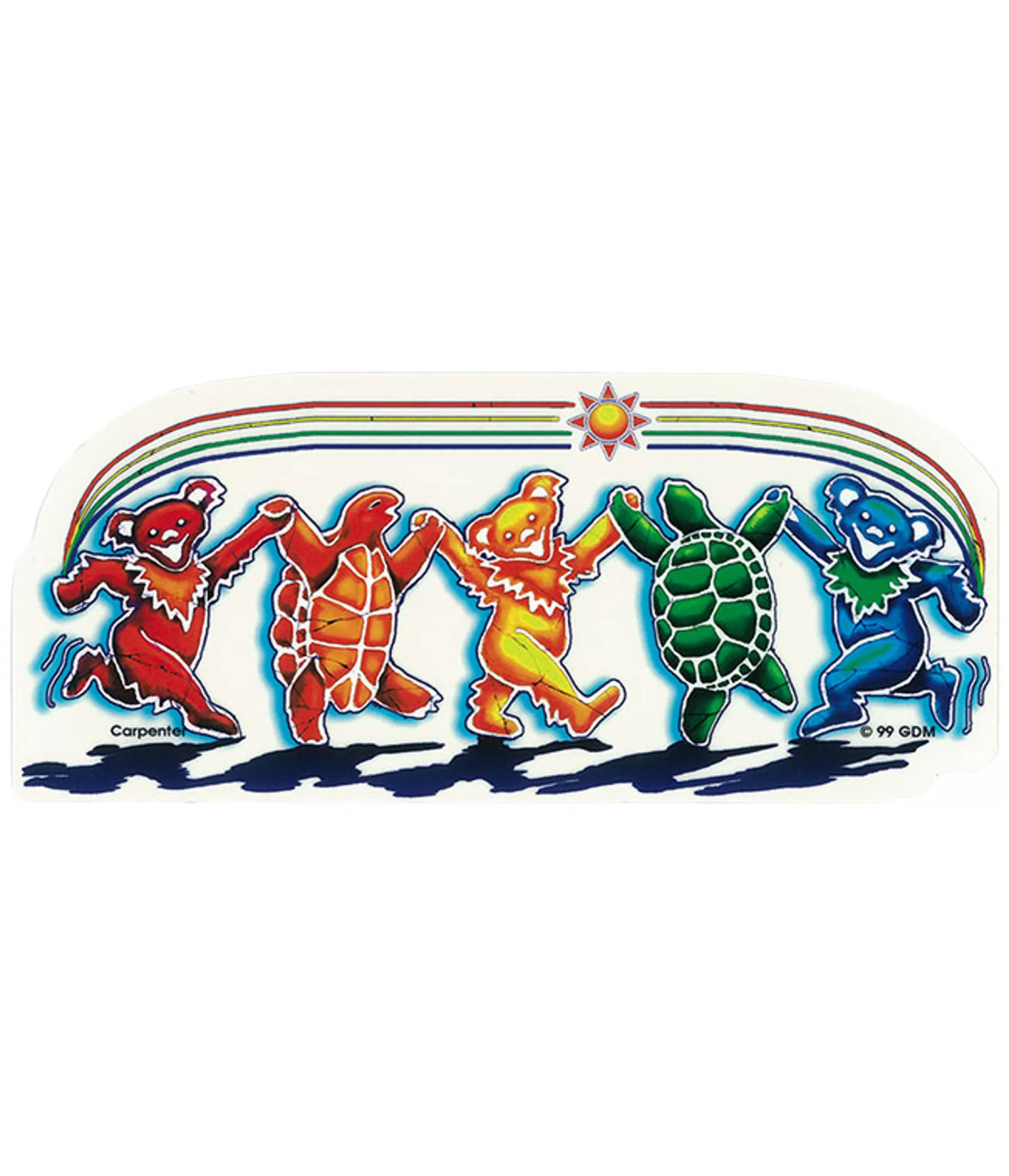 Grateful Dead | Classic<Liquid Blue GD Rainbow Critters Sticker