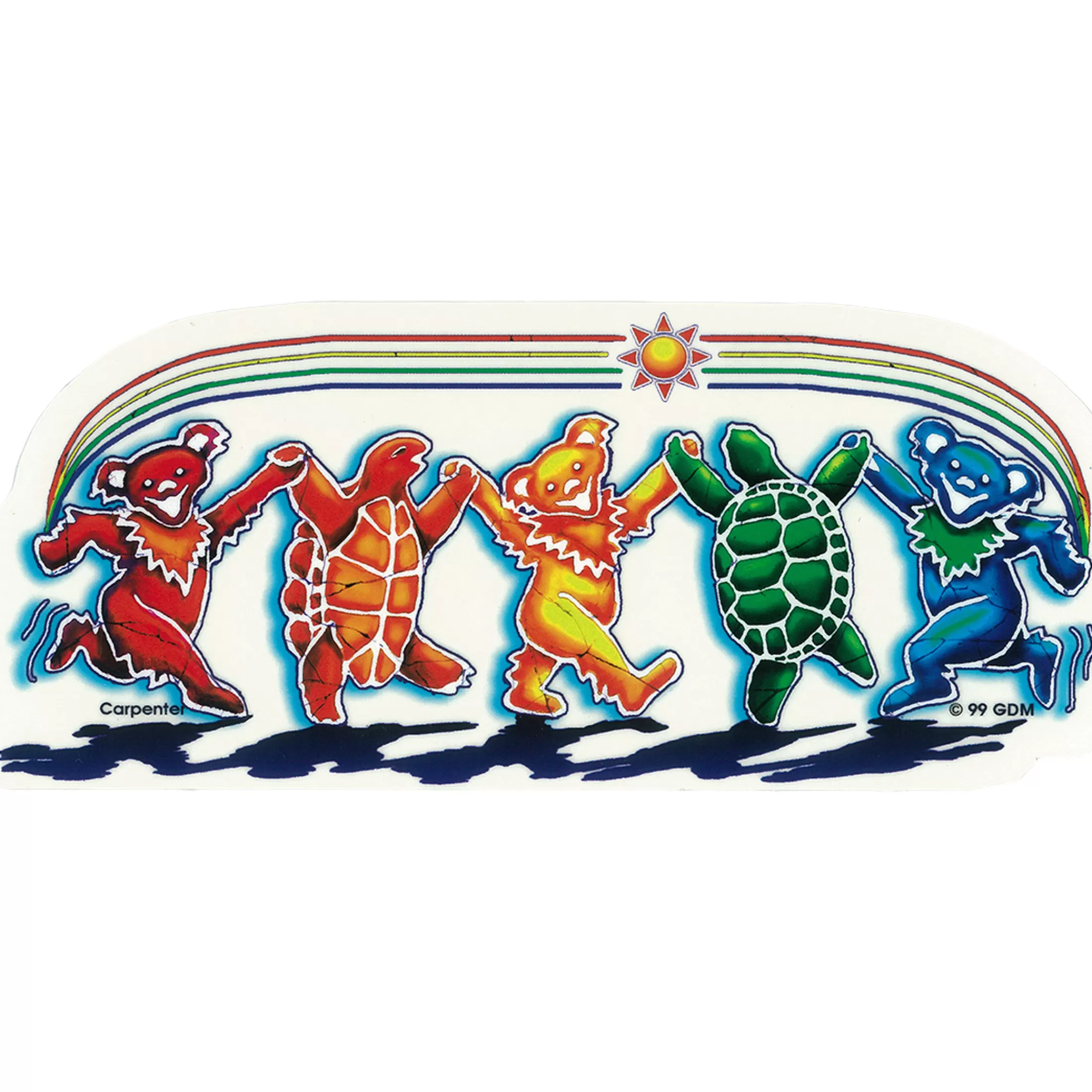 Grateful Dead | Classic<Liquid Blue GD Rainbow Critters Sticker