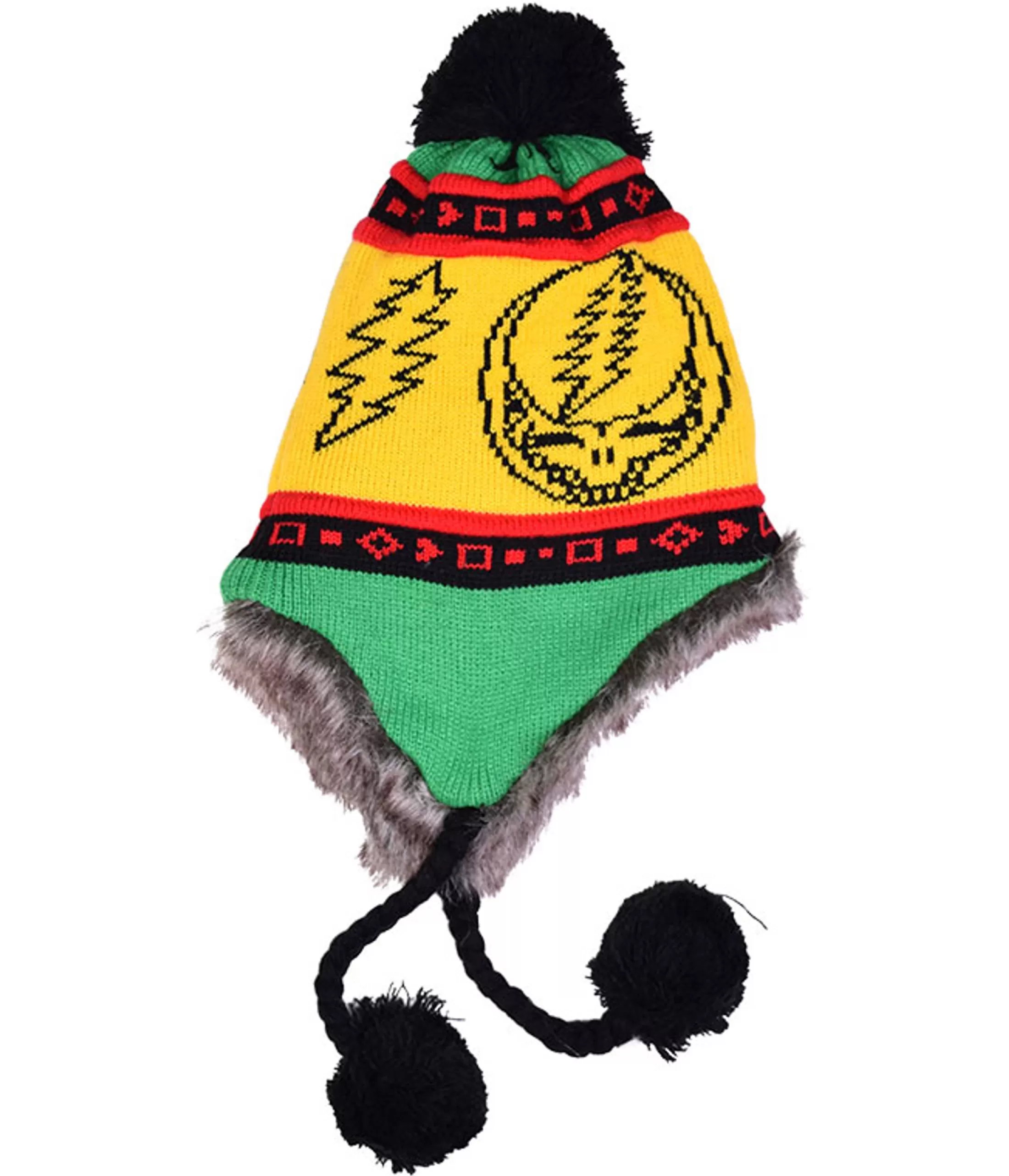 Hats | Grateful Dead<Liquid Blue GD Rasta SYF Lined Flap Hat