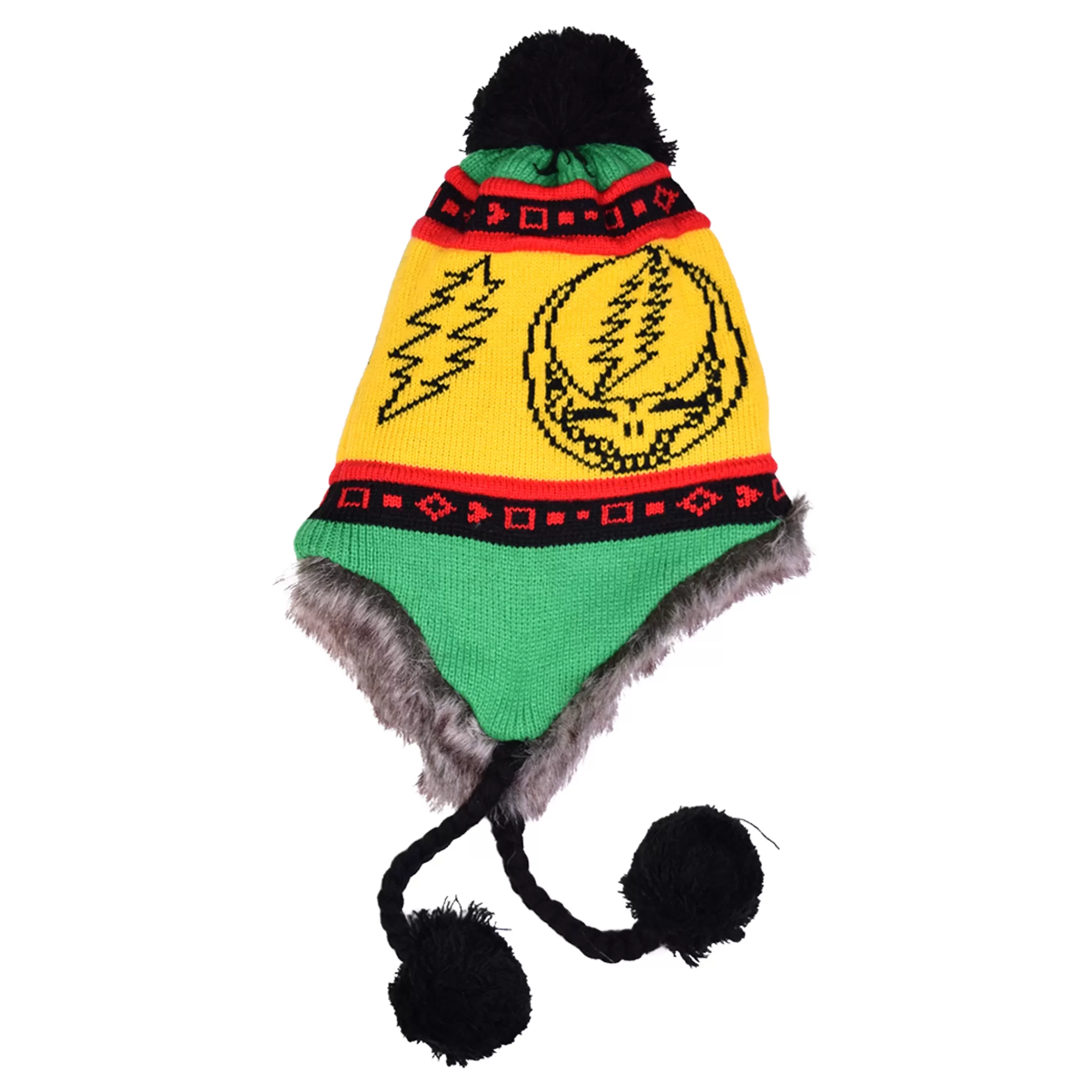 Hats | Grateful Dead<Liquid Blue GD Rasta SYF Lined Flap Hat