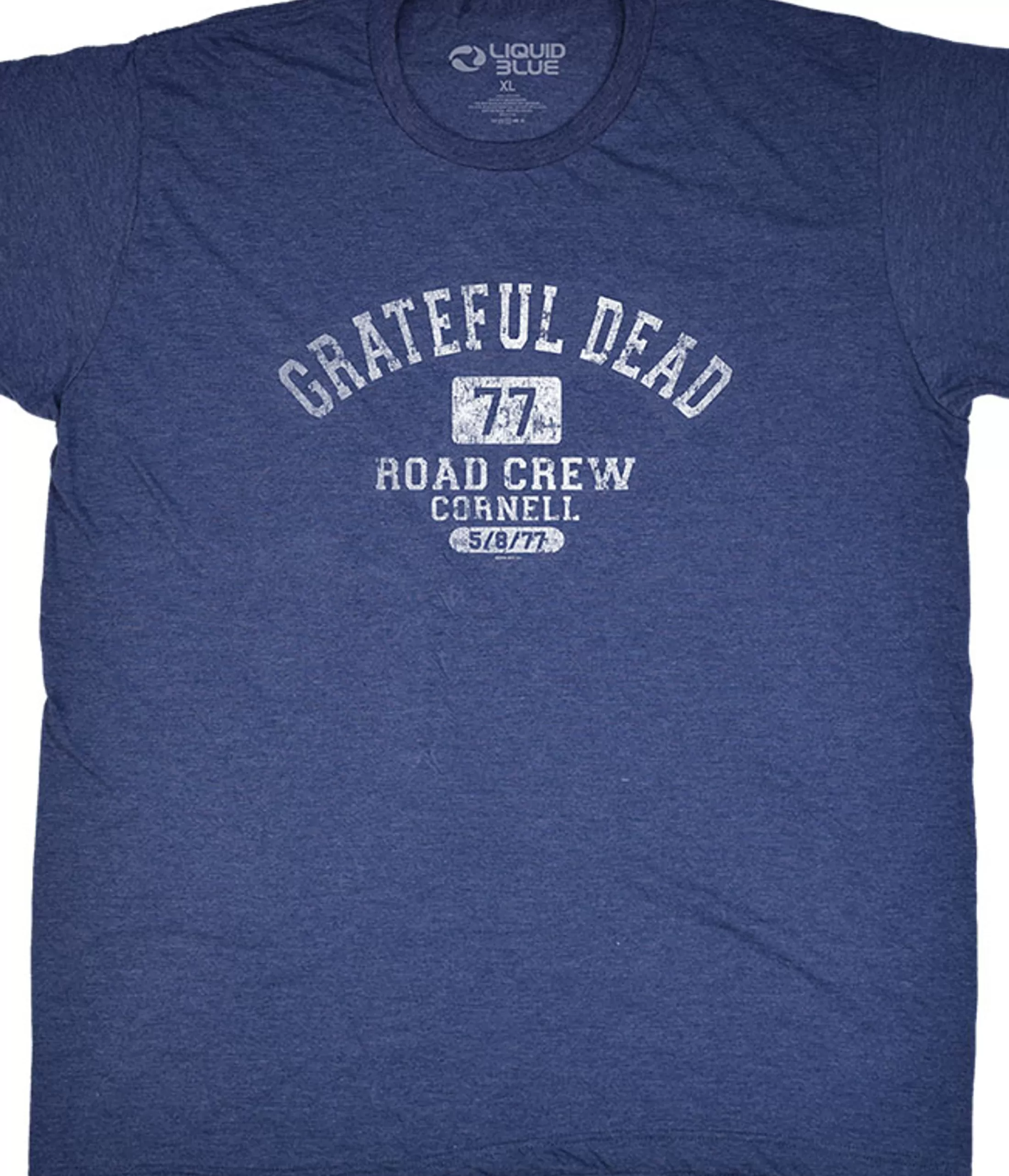 Poly-Cotton T-Shirt | Grateful Dead<Liquid Blue GD Road Crew Navy Poly Cotton T-Shirt