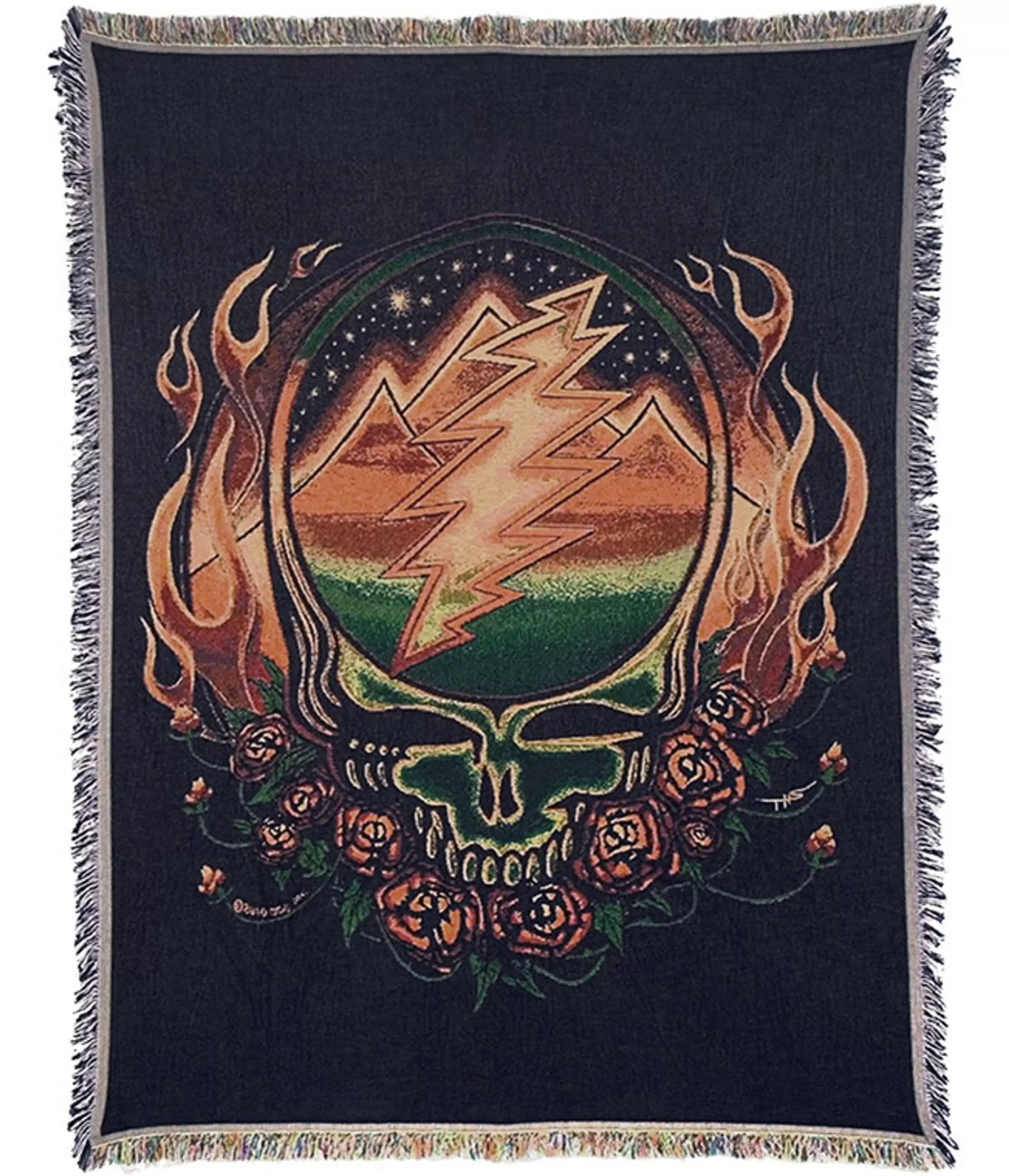 Grateful Dead<Liquid Blue GD Scarlet Fire Woven Blanket