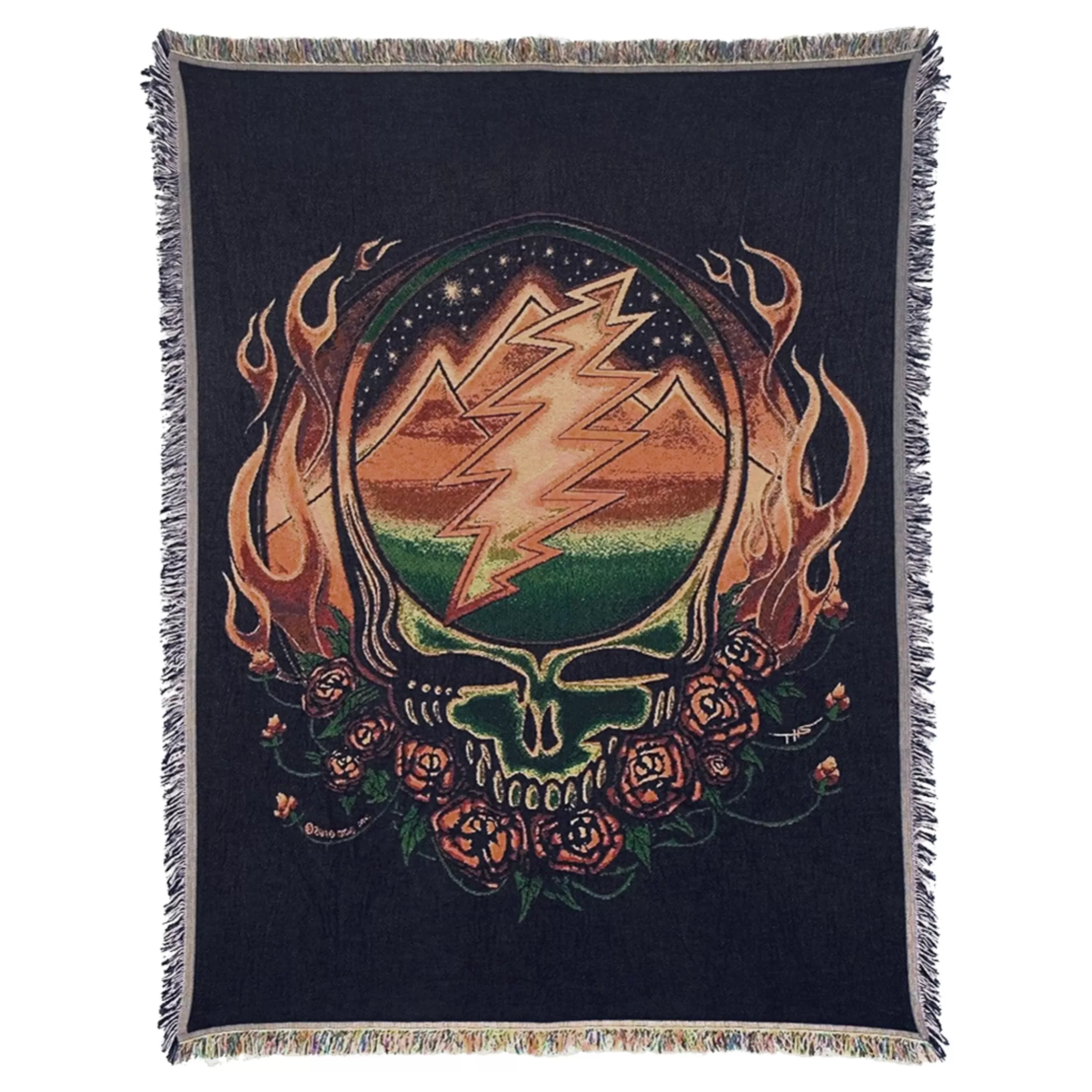 Grateful Dead<Liquid Blue GD Scarlet Fire Woven Blanket