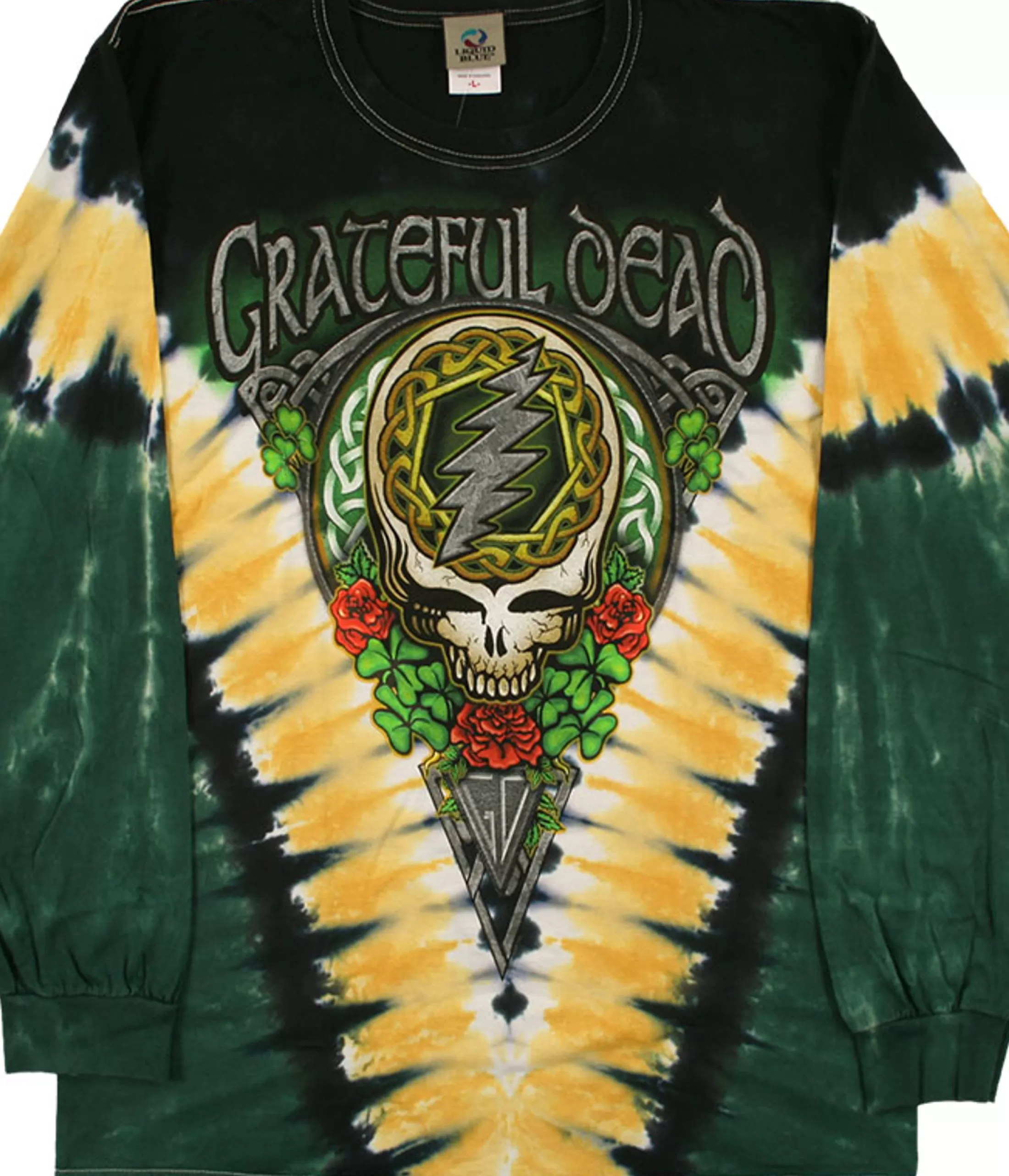 Long Sleeve | Grateful Dead<Liquid Blue GD Shamrock V Tie-Dye Long Sleeve T-Shirt