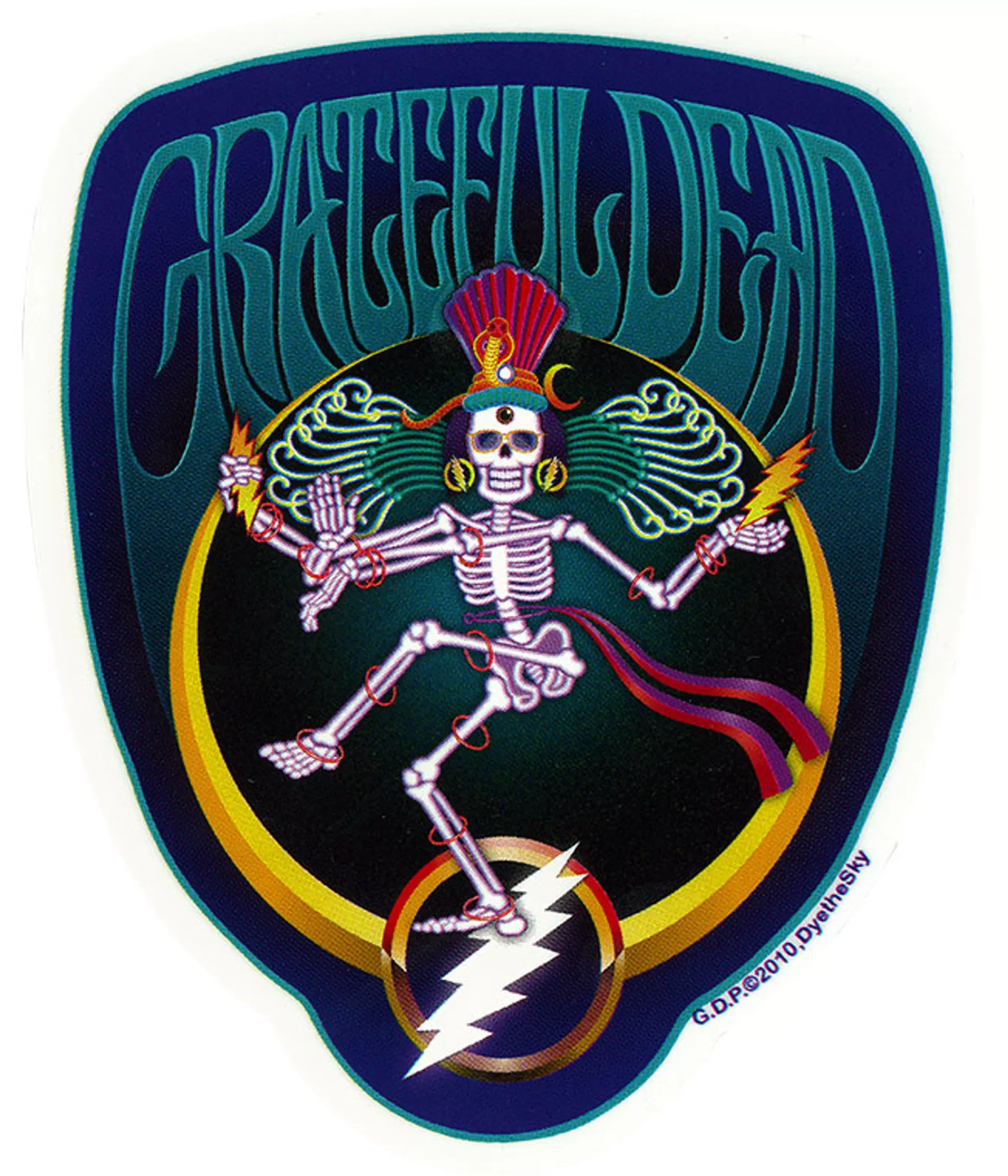 Grateful Dead | Classic<Liquid Blue GD Shiva Crescent Sticker