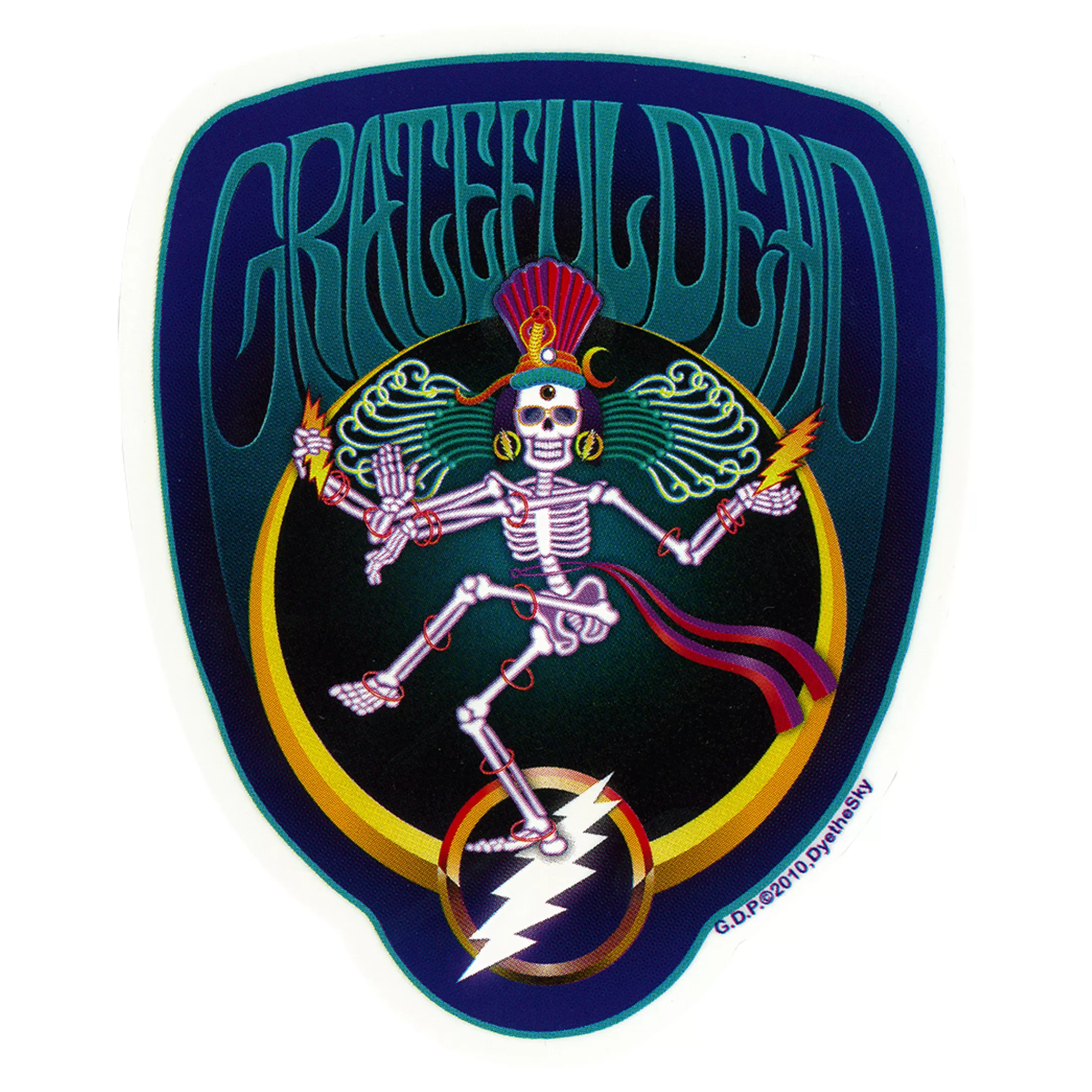 Grateful Dead | Classic<Liquid Blue GD Shiva Crescent Sticker