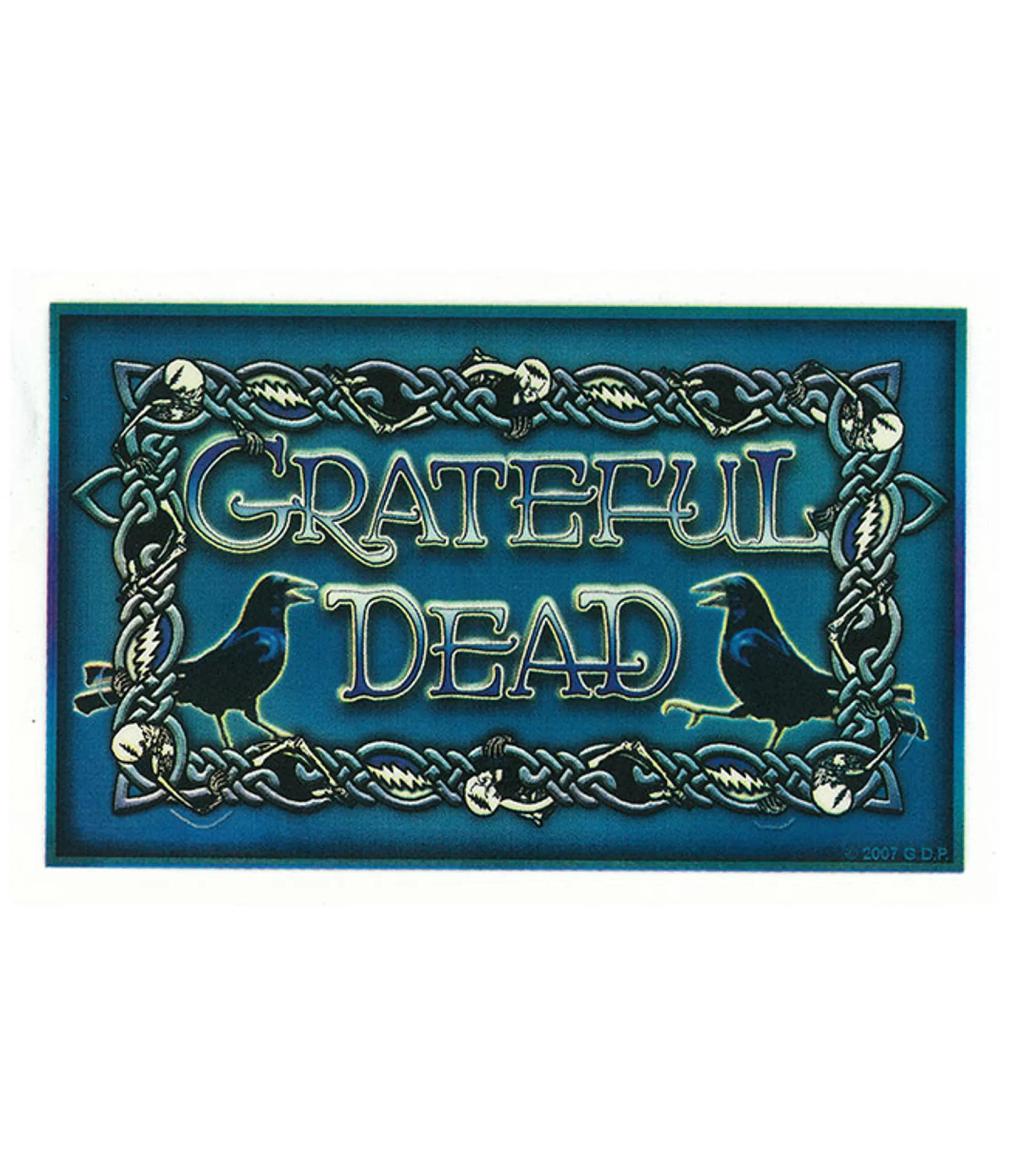 Grateful Dead | Classic<Liquid Blue GD Skeleton & Crow Weave Sticker