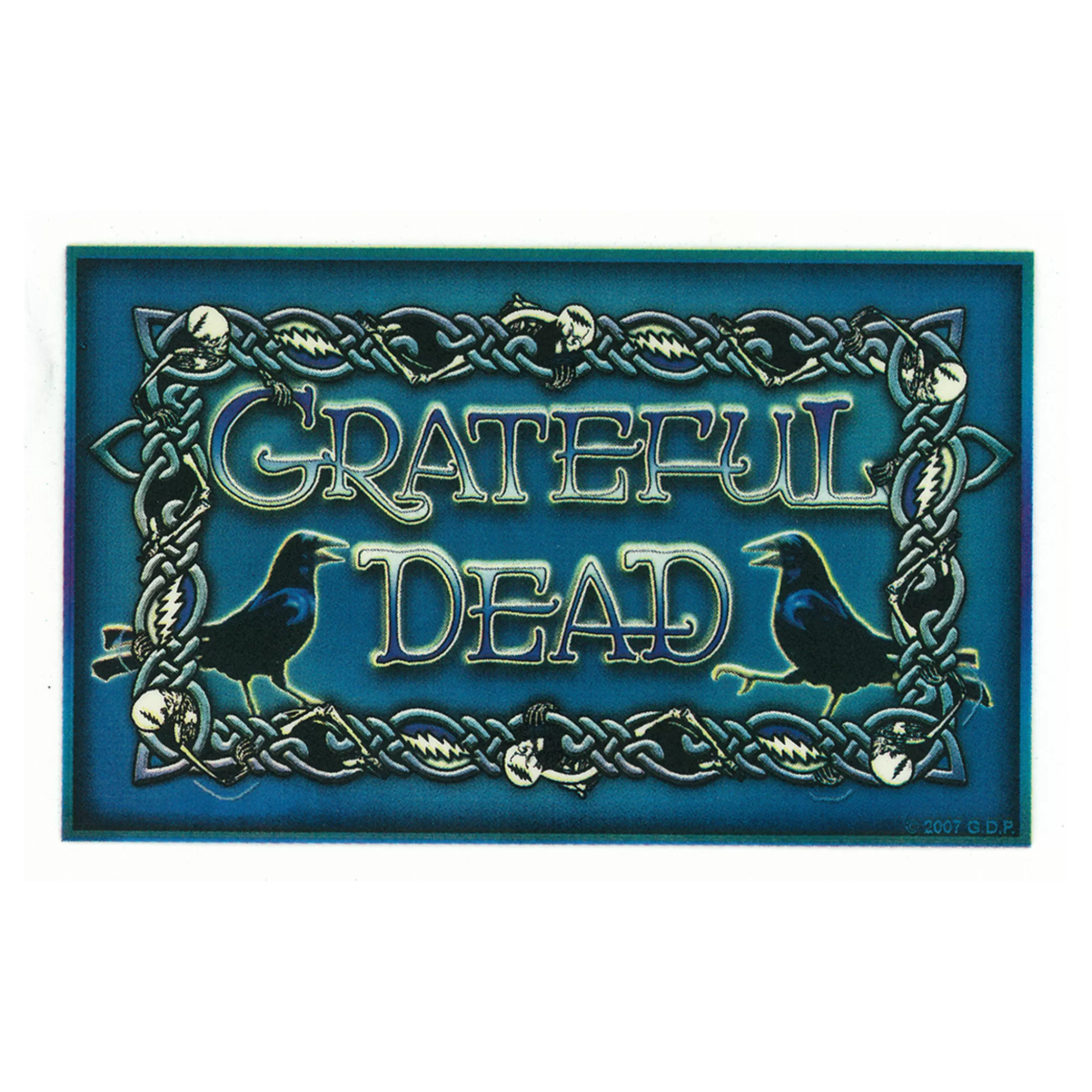 Grateful Dead | Classic<Liquid Blue GD Skeleton & Crow Weave Sticker