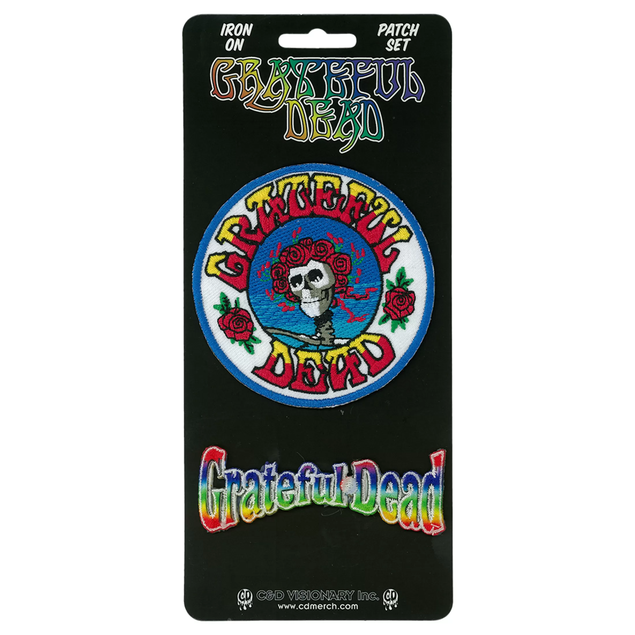 Patches | Grateful Dead<Liquid Blue GD Skull and Roses & Rainbow Logo Patch Set