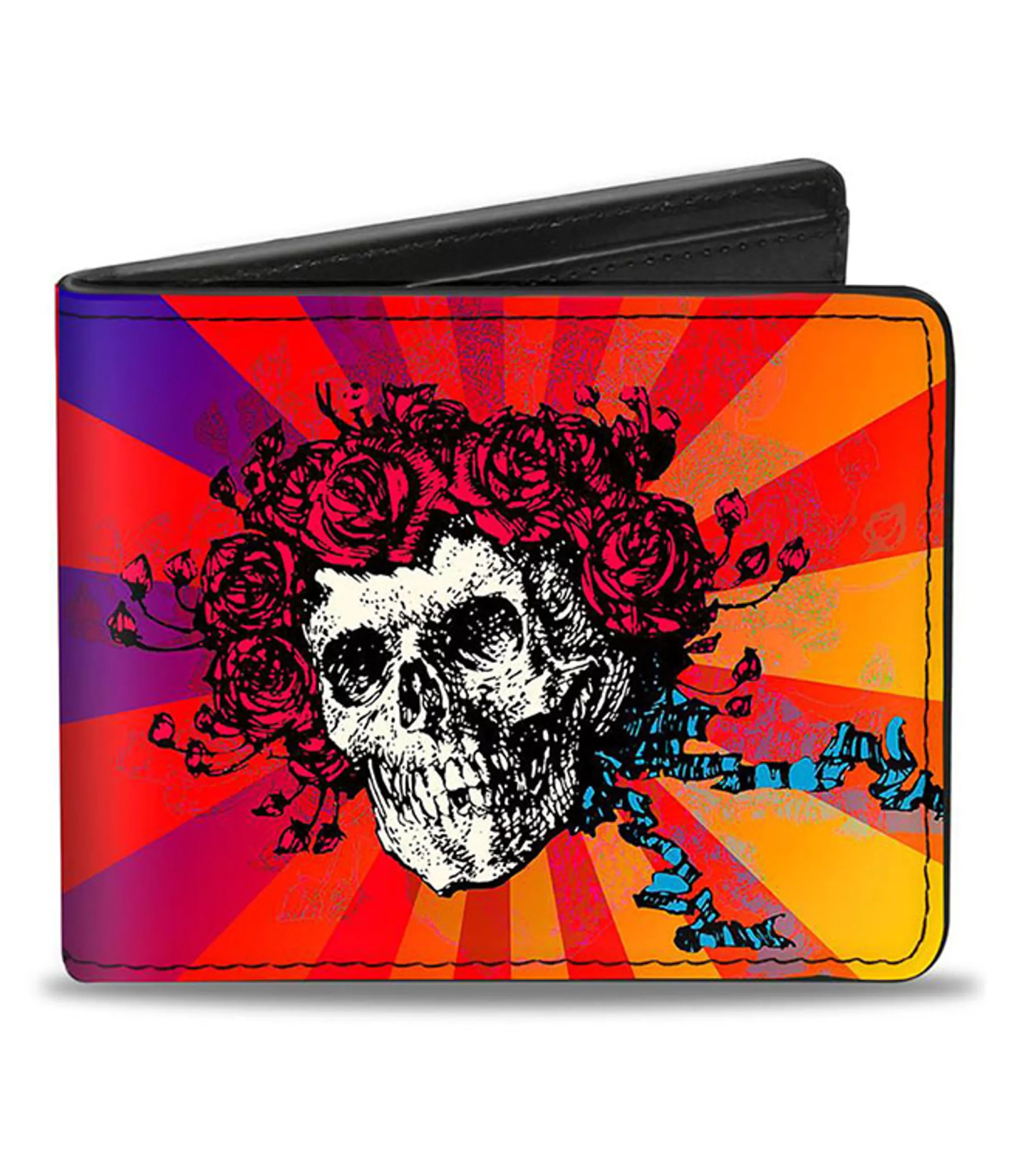 Wallets | Grateful Dead<Liquid Blue GD Skull and Roses Ombre Bi-Fold Wallet