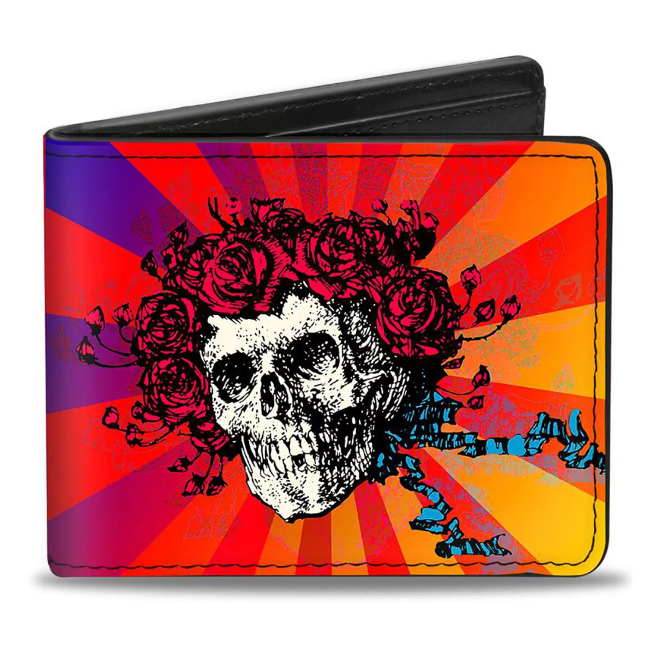 Wallets | Grateful Dead<Liquid Blue GD Skull and Roses Ombre Bi-Fold Wallet