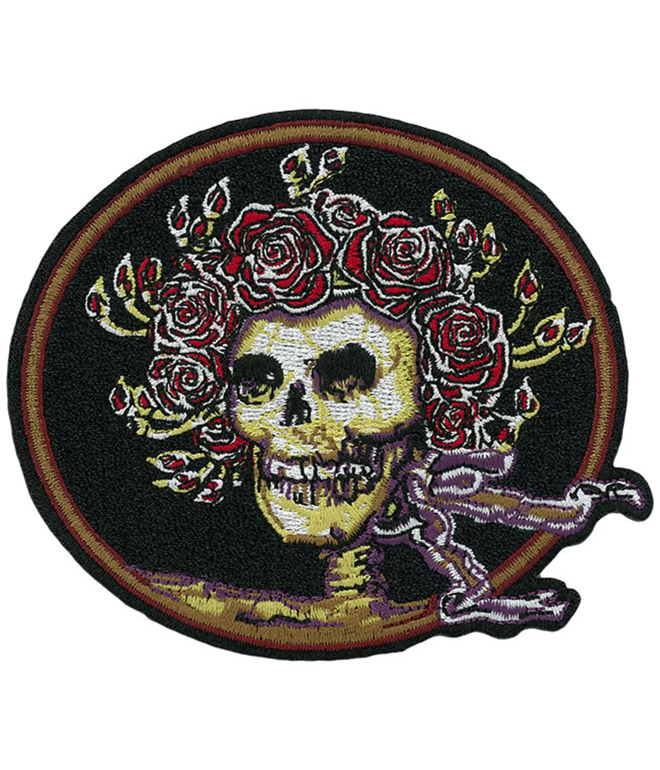 Patches | Grateful Dead<Liquid Blue GD Skull and Roses Oval Patch