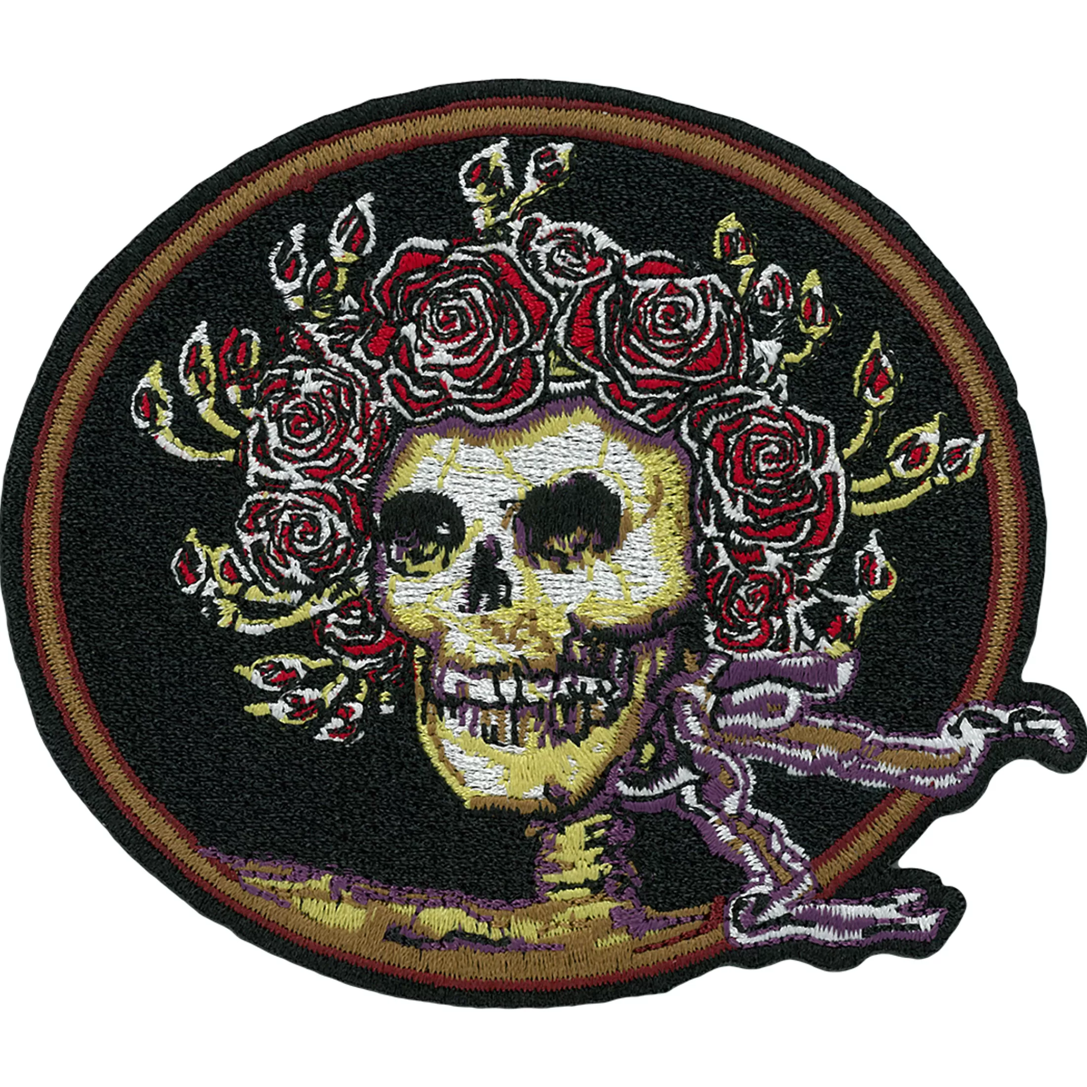 Patches | Grateful Dead<Liquid Blue GD Skull and Roses Oval Patch