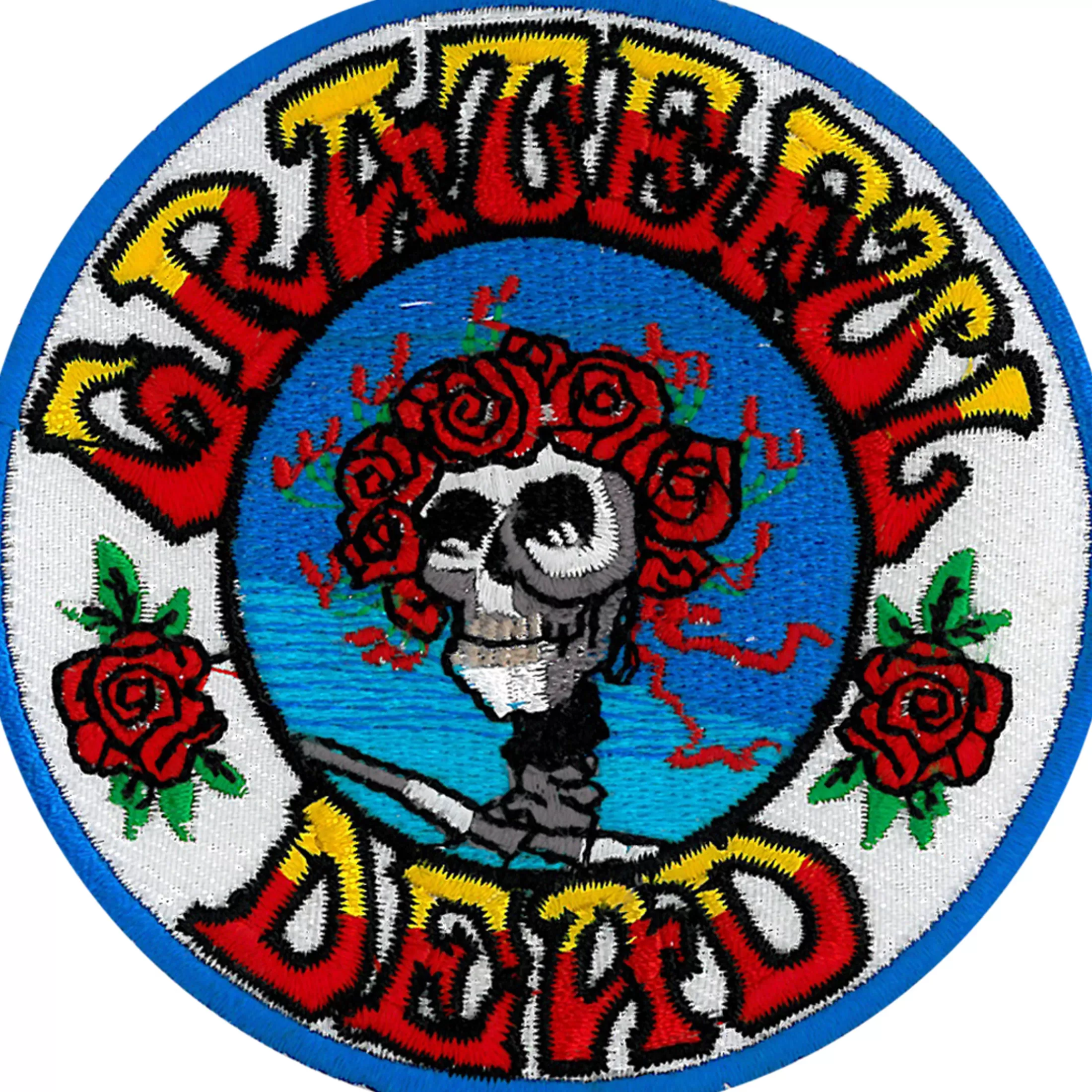 Patches | Grateful Dead<Liquid Blue GD Skull And Roses Patch