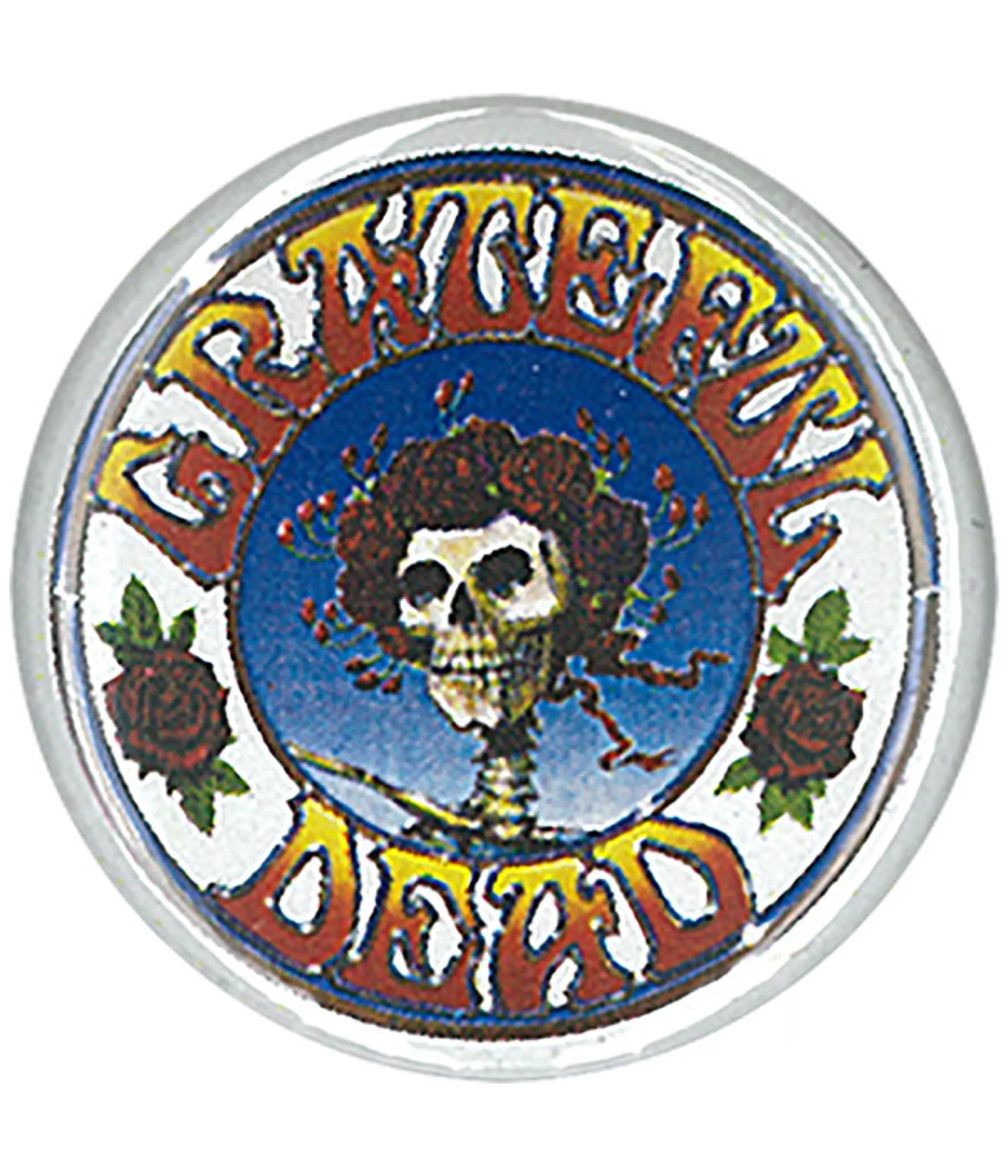 Pins | Grateful Dead<Liquid Blue GD Skull and Roses Pin