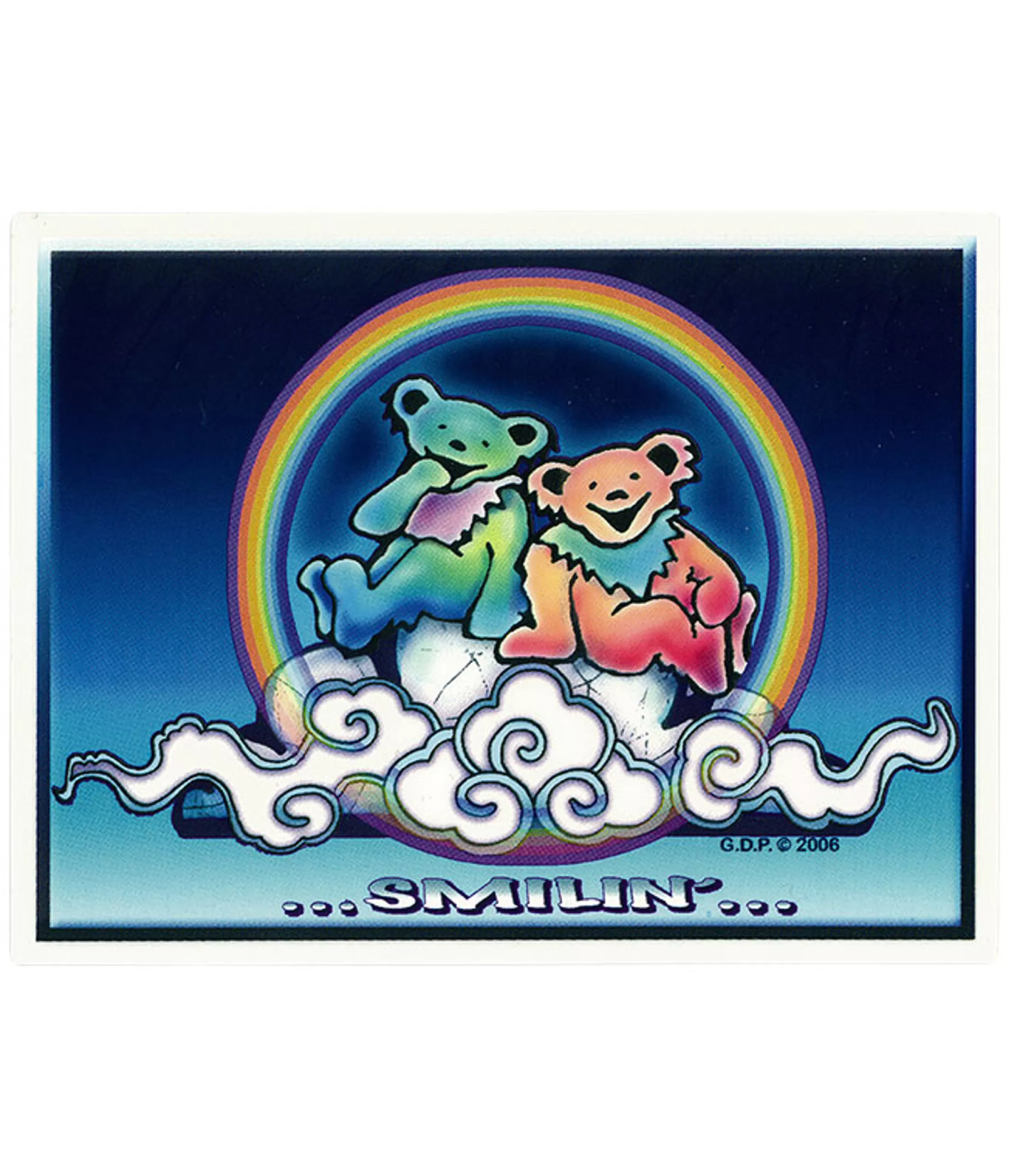 Grateful Dead<Liquid Blue GD Smilin' Bears Sticker