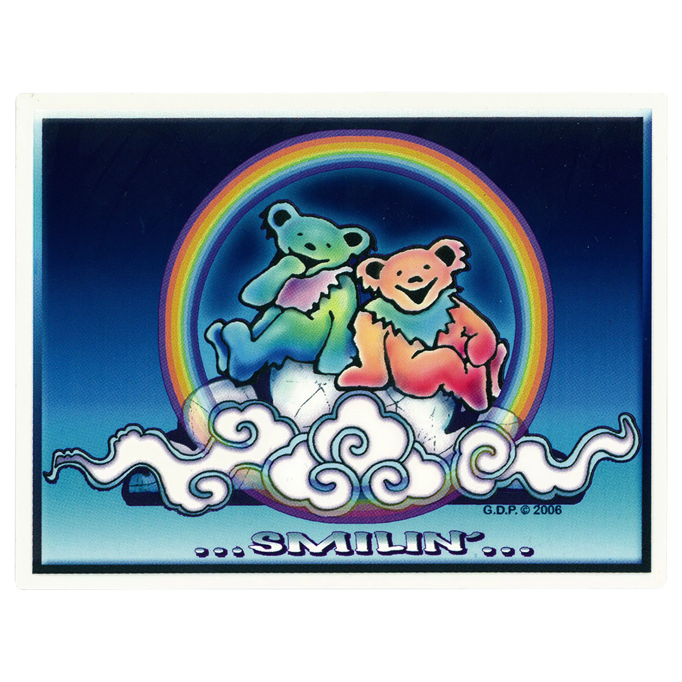 Grateful Dead<Liquid Blue GD Smilin' Bears Sticker