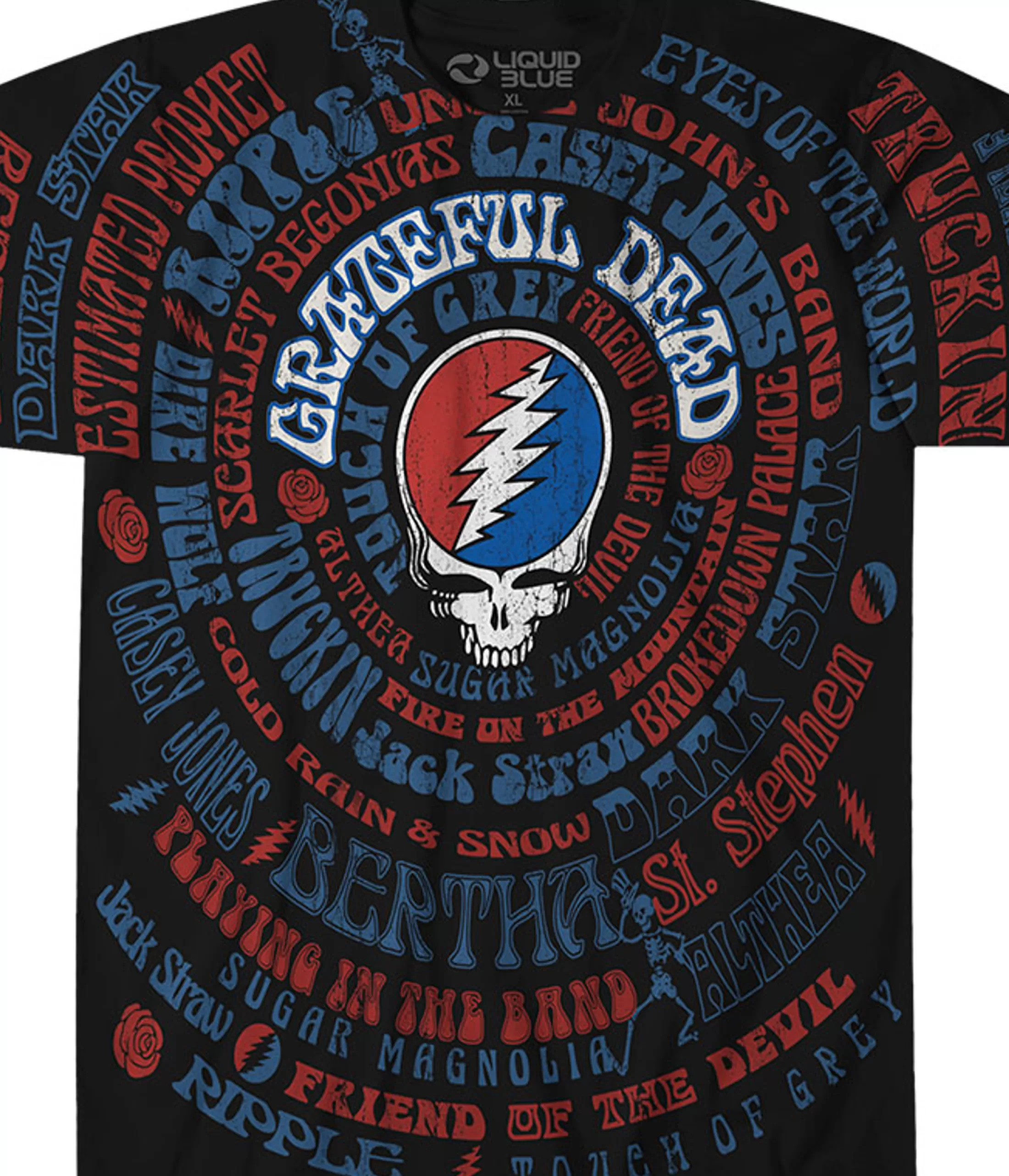 Athletic T-Shirt | Grateful Dead<Liquid Blue GD Songs Black Athletic T-Shirt