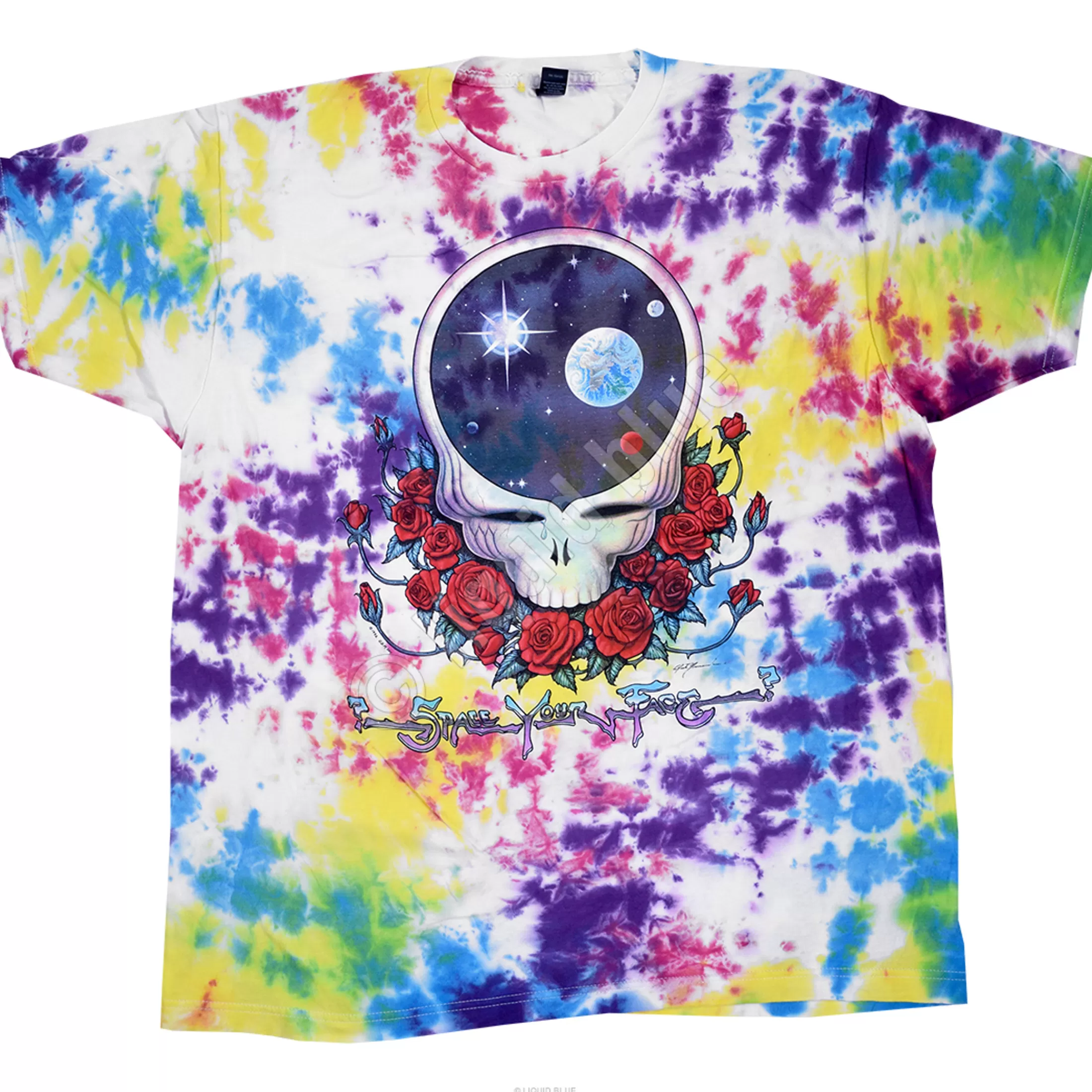 T-Shirt | Grateful Dead<Liquid Blue GD Space Face Tie-Dye T-Shirt