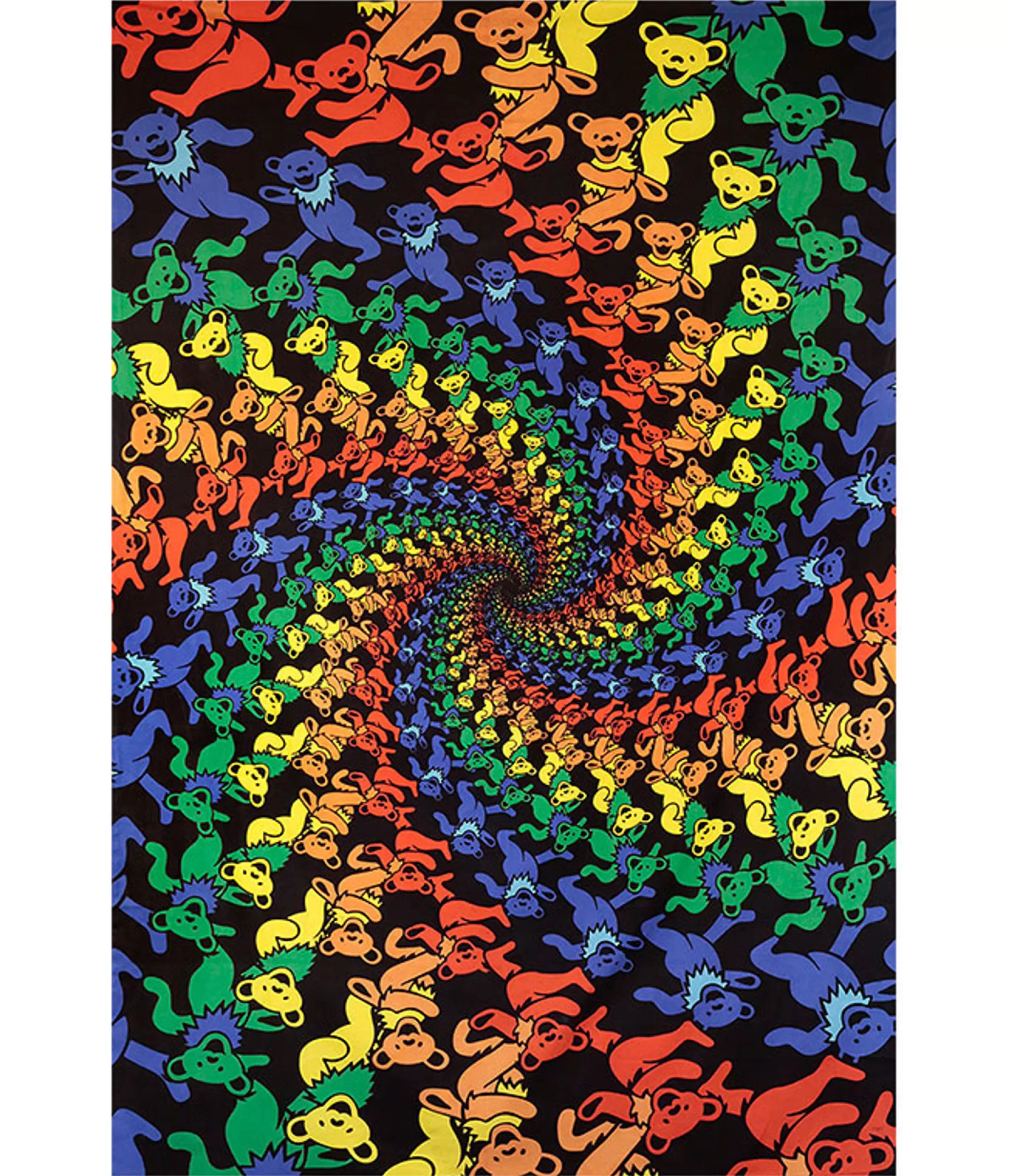 Grateful Dead<Liquid Blue GD Spiral Bears 3D Tapestry