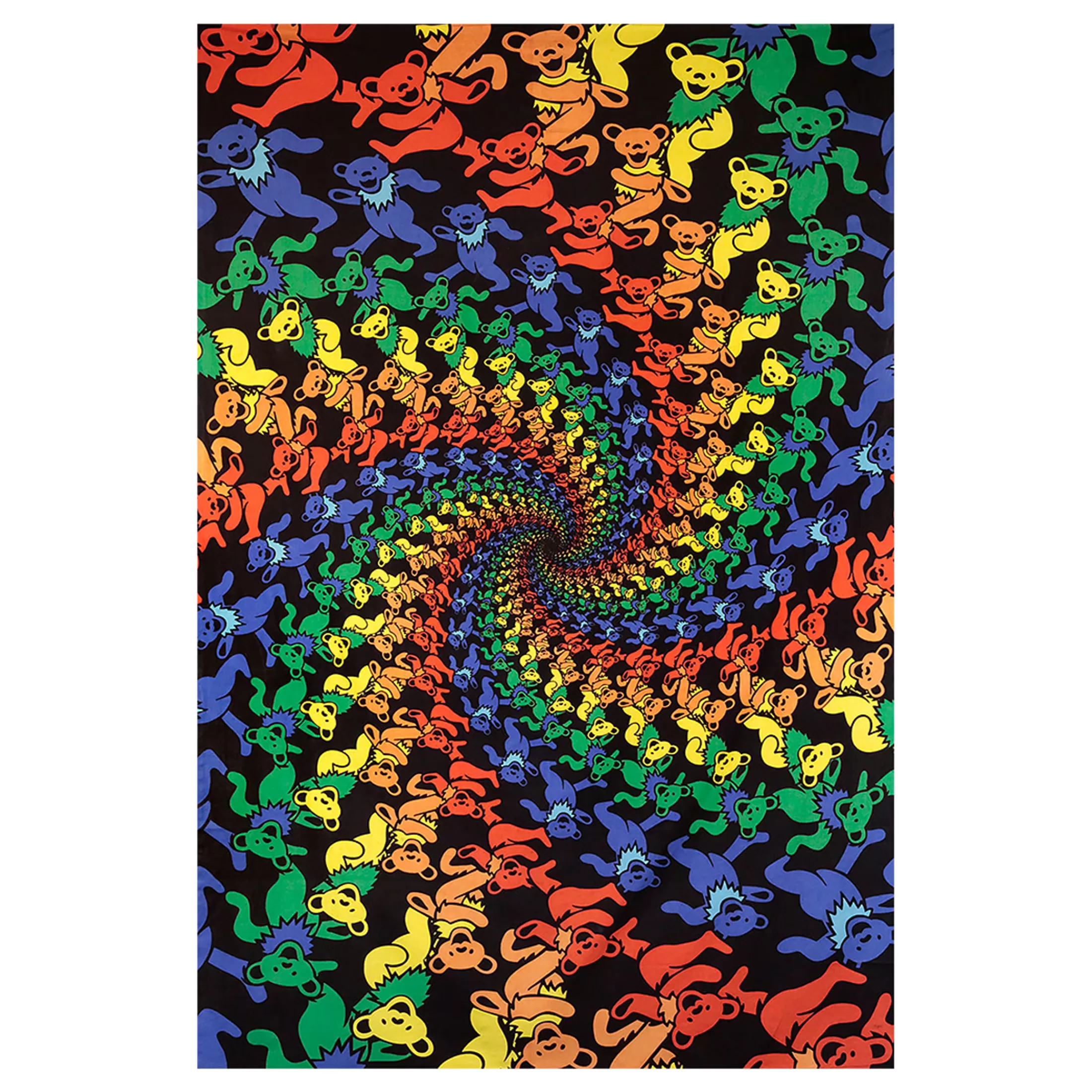 Grateful Dead<Liquid Blue GD Spiral Bears 3D Tapestry