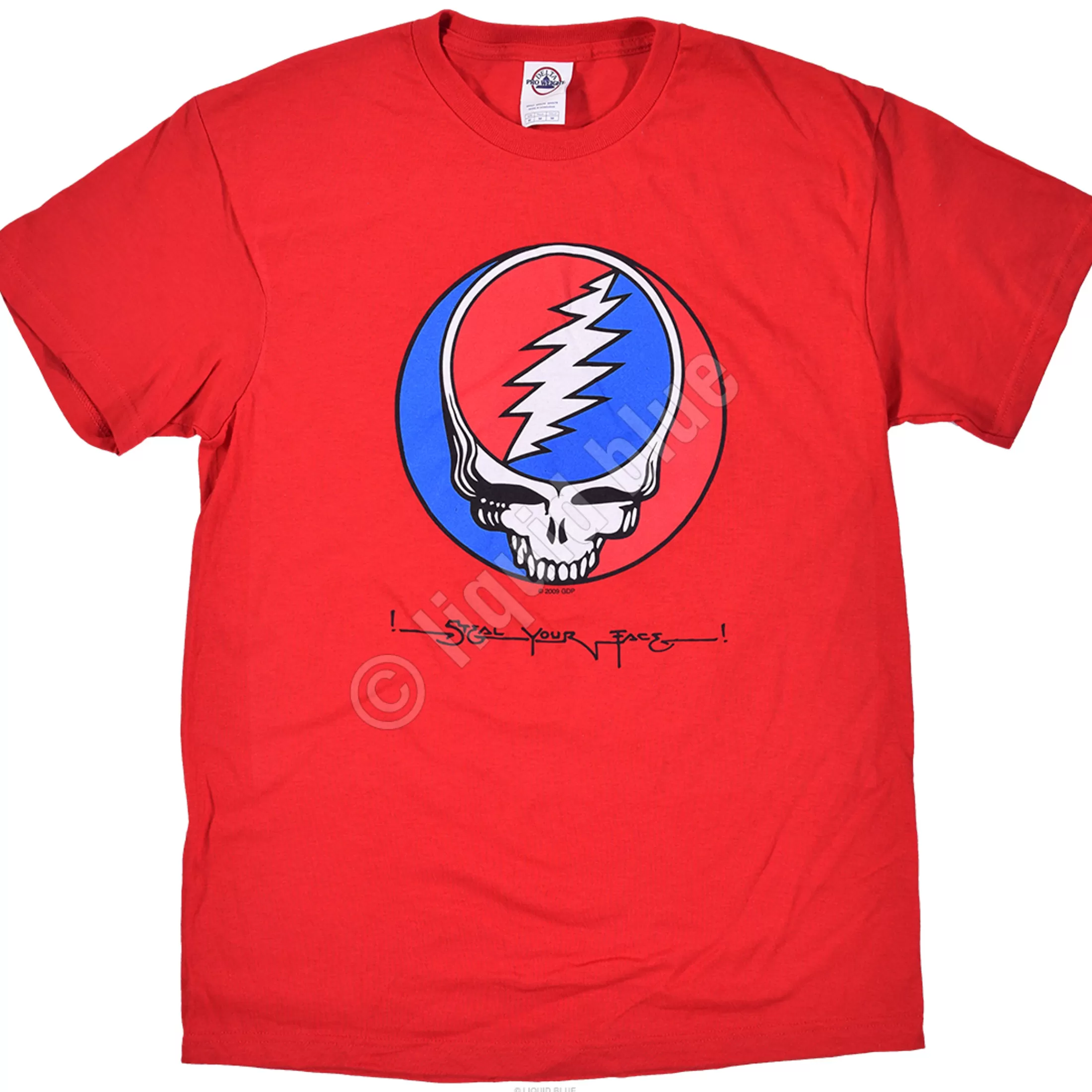 T-Shirt | Grateful Dead<Liquid Blue GD Steal Your Face Red T-Shirt