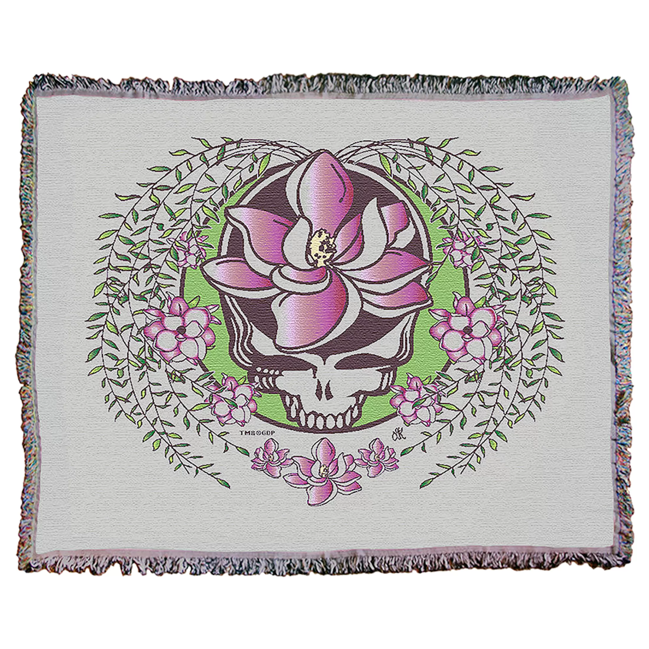 Grateful Dead<Liquid Blue GD Sugar Magnolia SYF Cream Woven Blanket