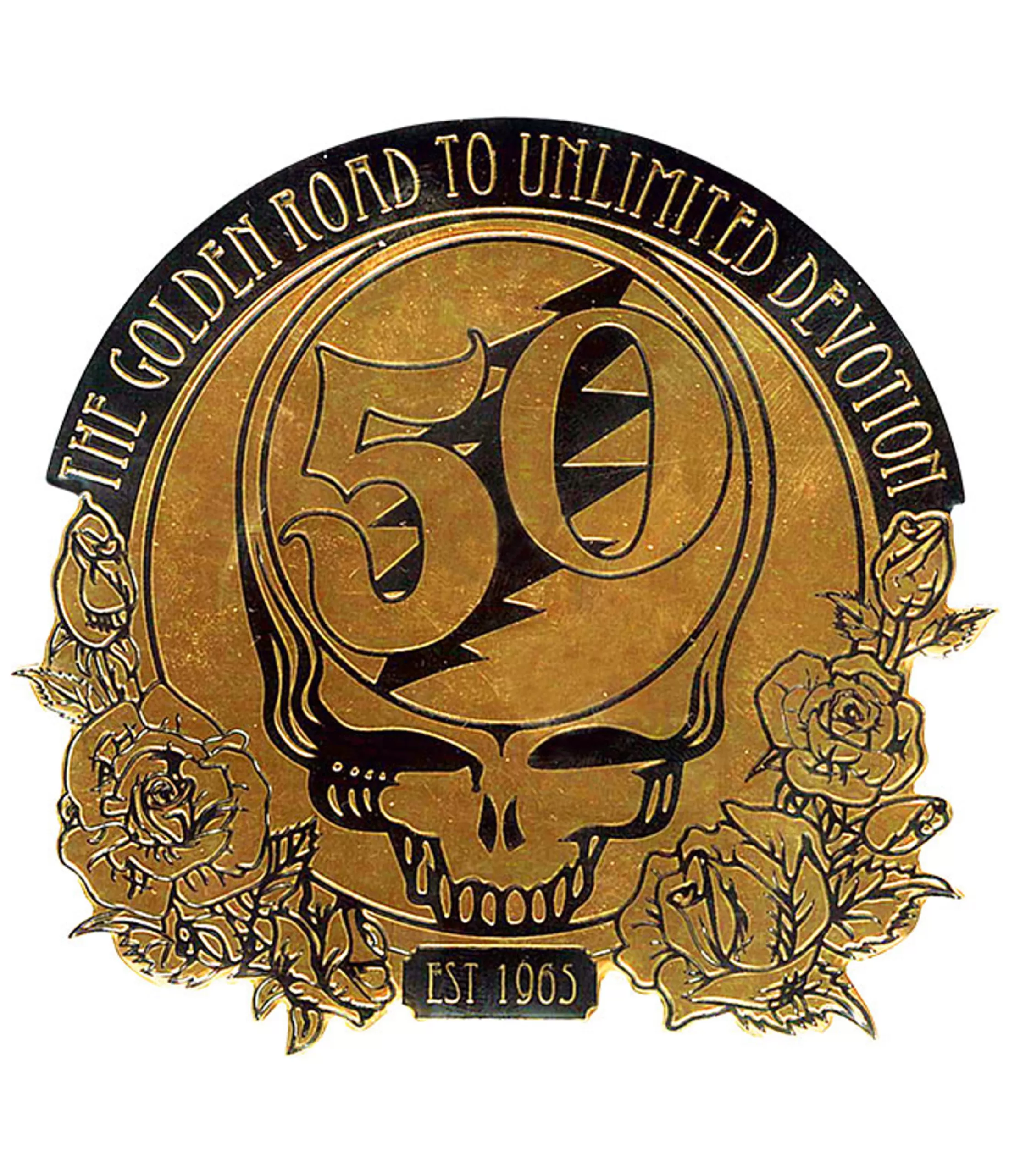 Grateful Dead<Liquid Blue GD 50th Anniversary Gold Metallic Sticker