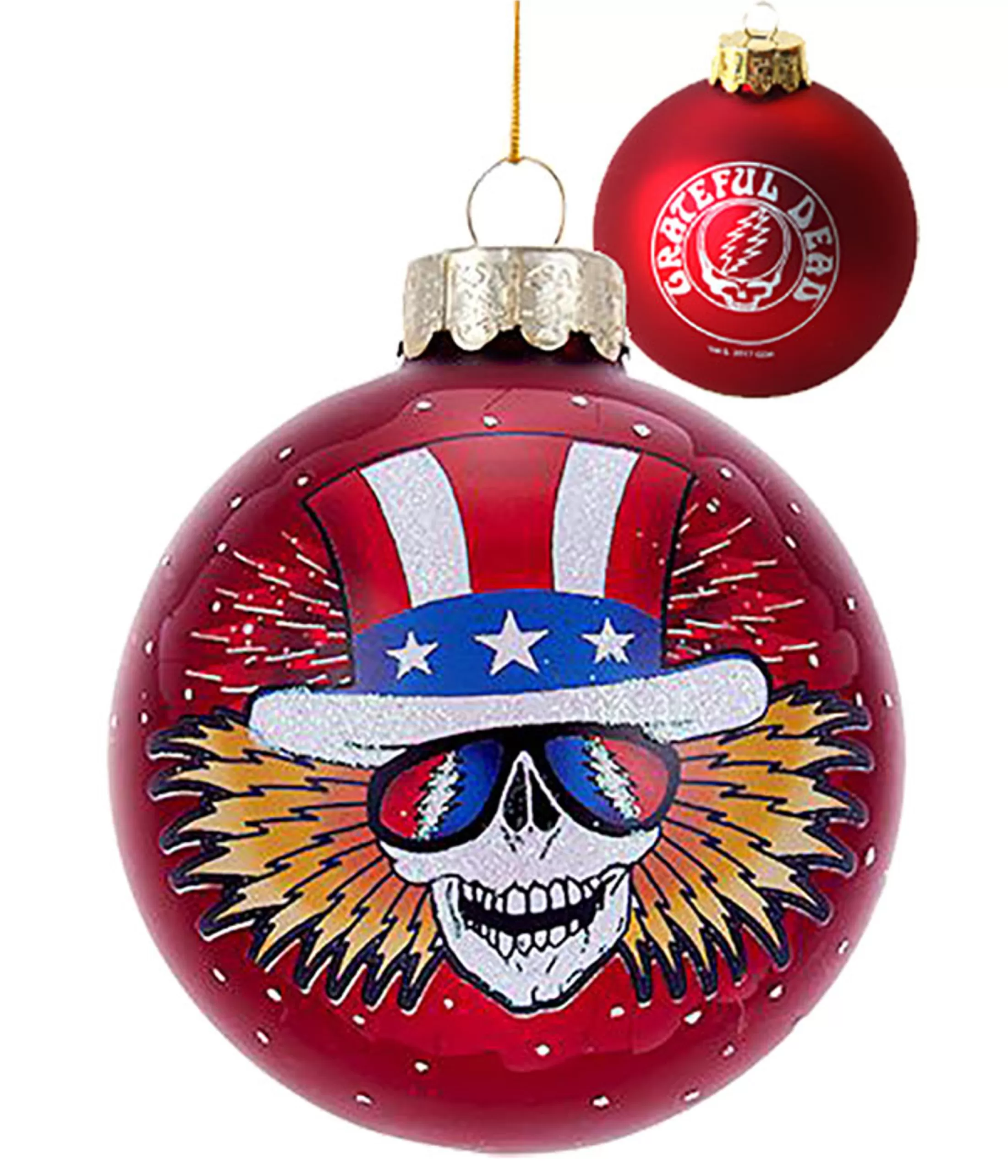 Grateful Dead | Classic<Liquid Blue GD Uncle Sam 80mm Ball Ornament