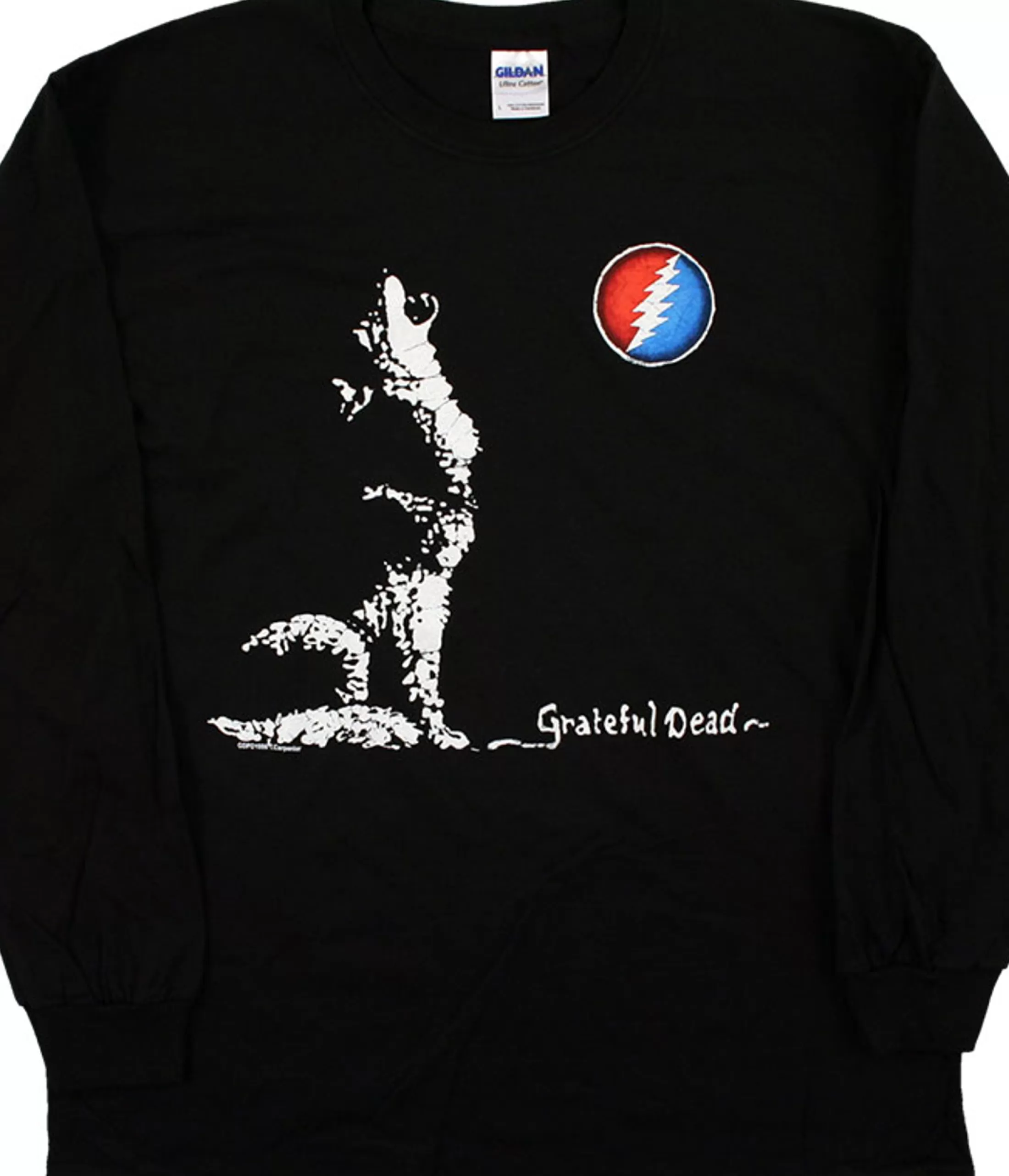 Long Sleeve | Grateful Dead<Liquid Blue GD Wolf Moon Black Long Sleeve T-Shirt