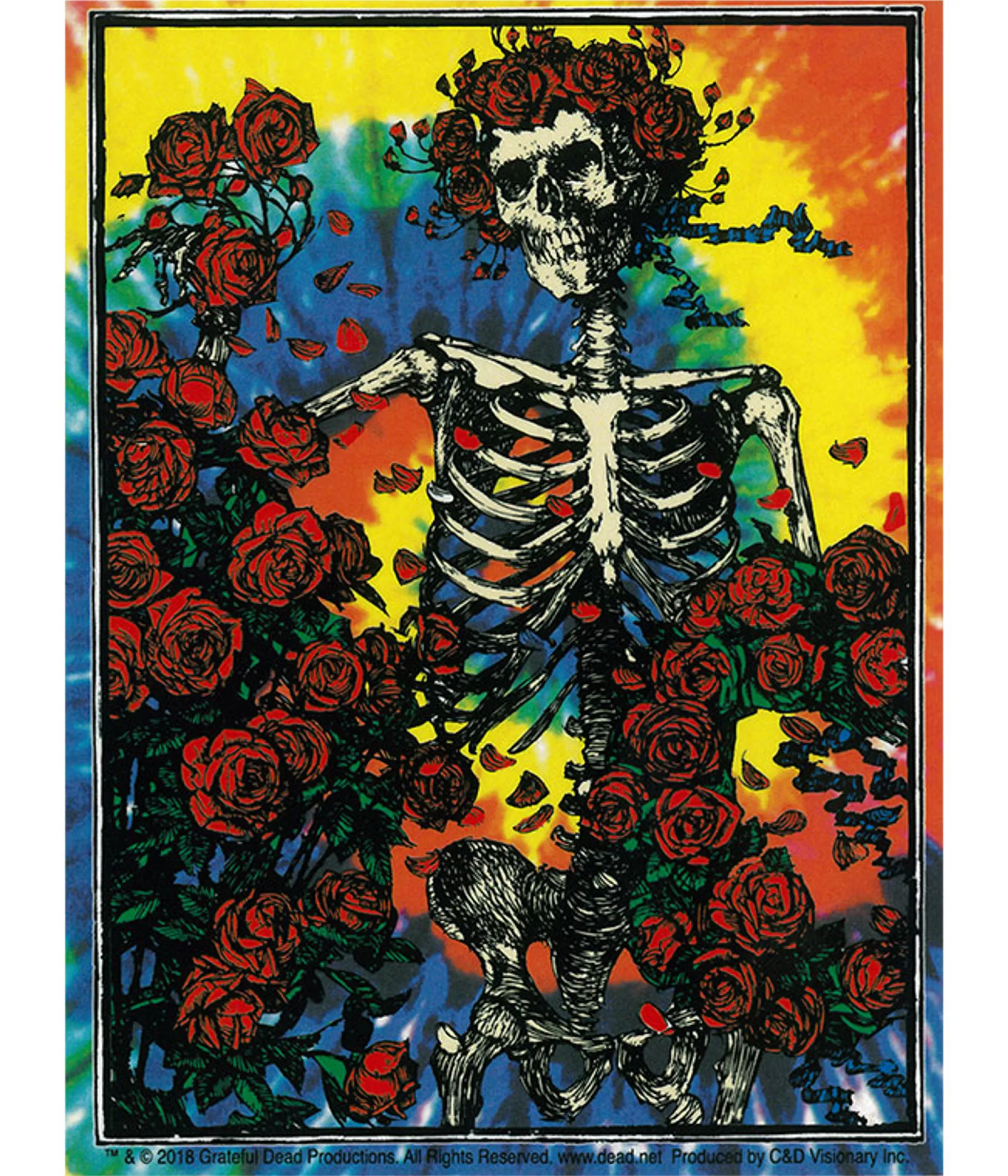 Grateful Dead<Liquid Blue GD Woodcut Tie Dye Sticker