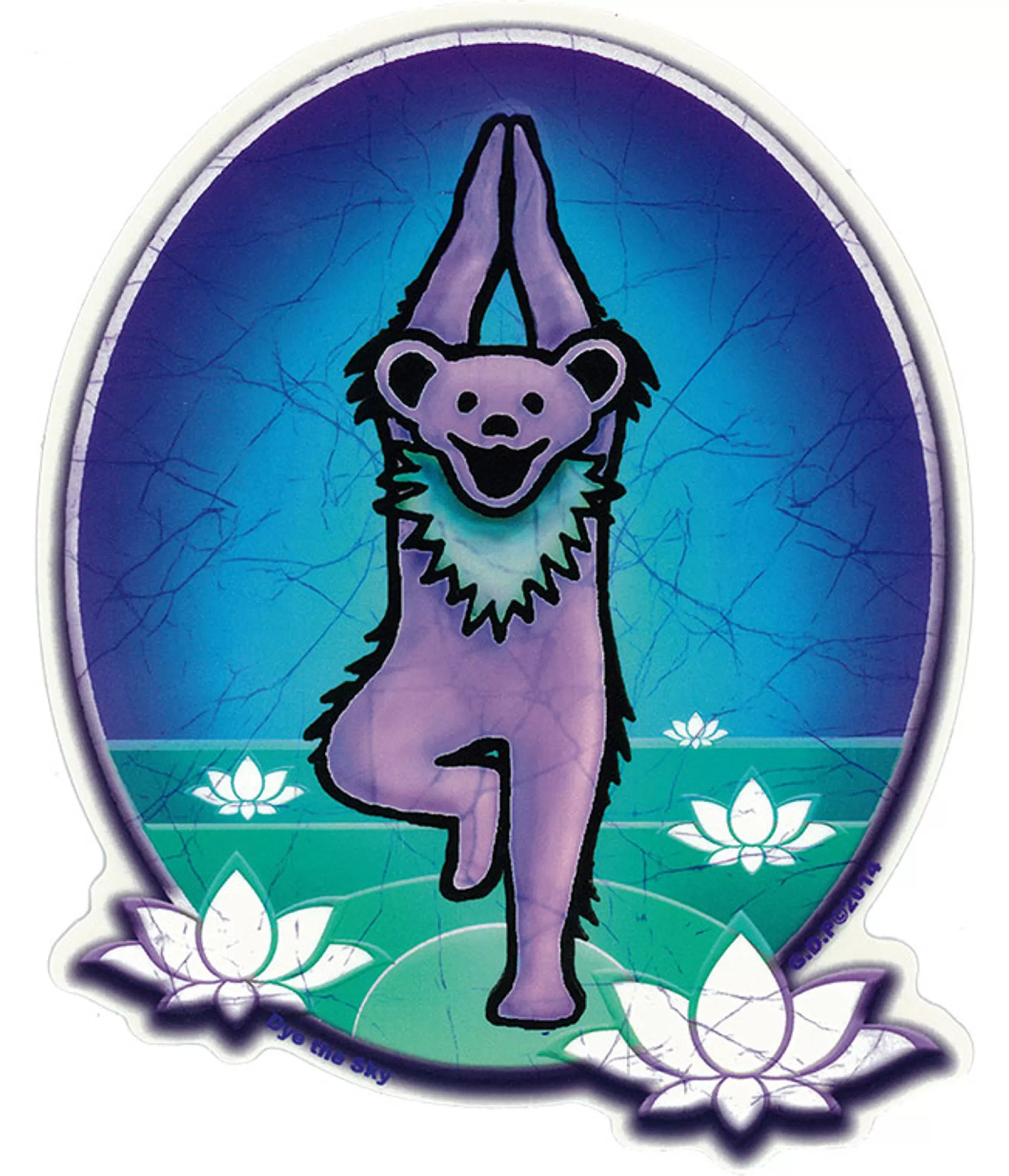 Grateful Dead<Liquid Blue GD Yoga Bear Sticker