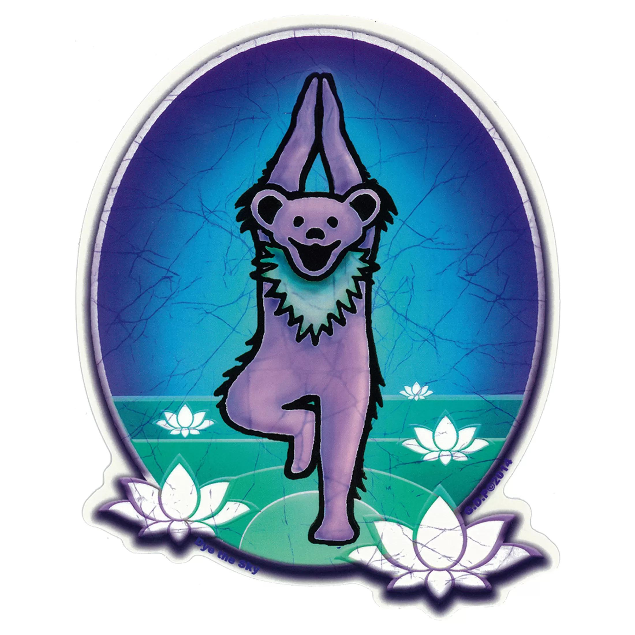 Grateful Dead<Liquid Blue GD Yoga Bear Sticker