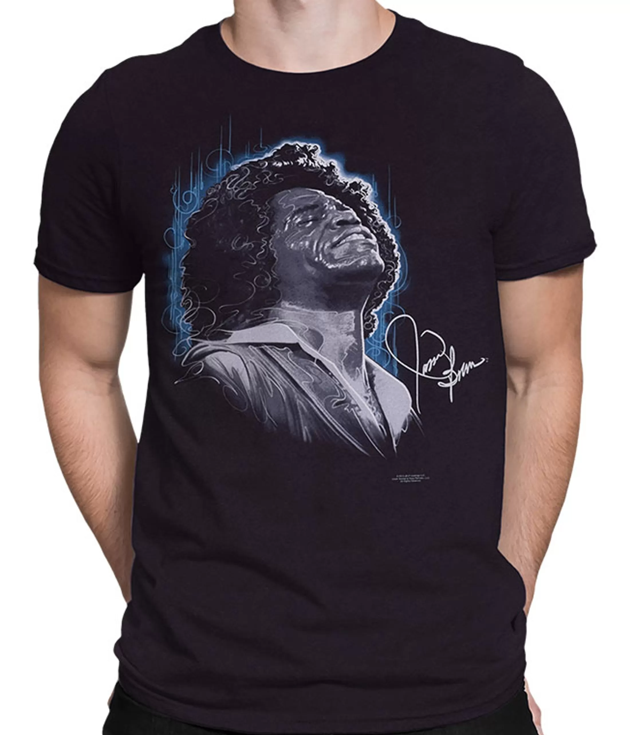 Athletic T-Shirt | James Brown<Liquid Blue Godfather of Soul Black Athletic T-Shirt