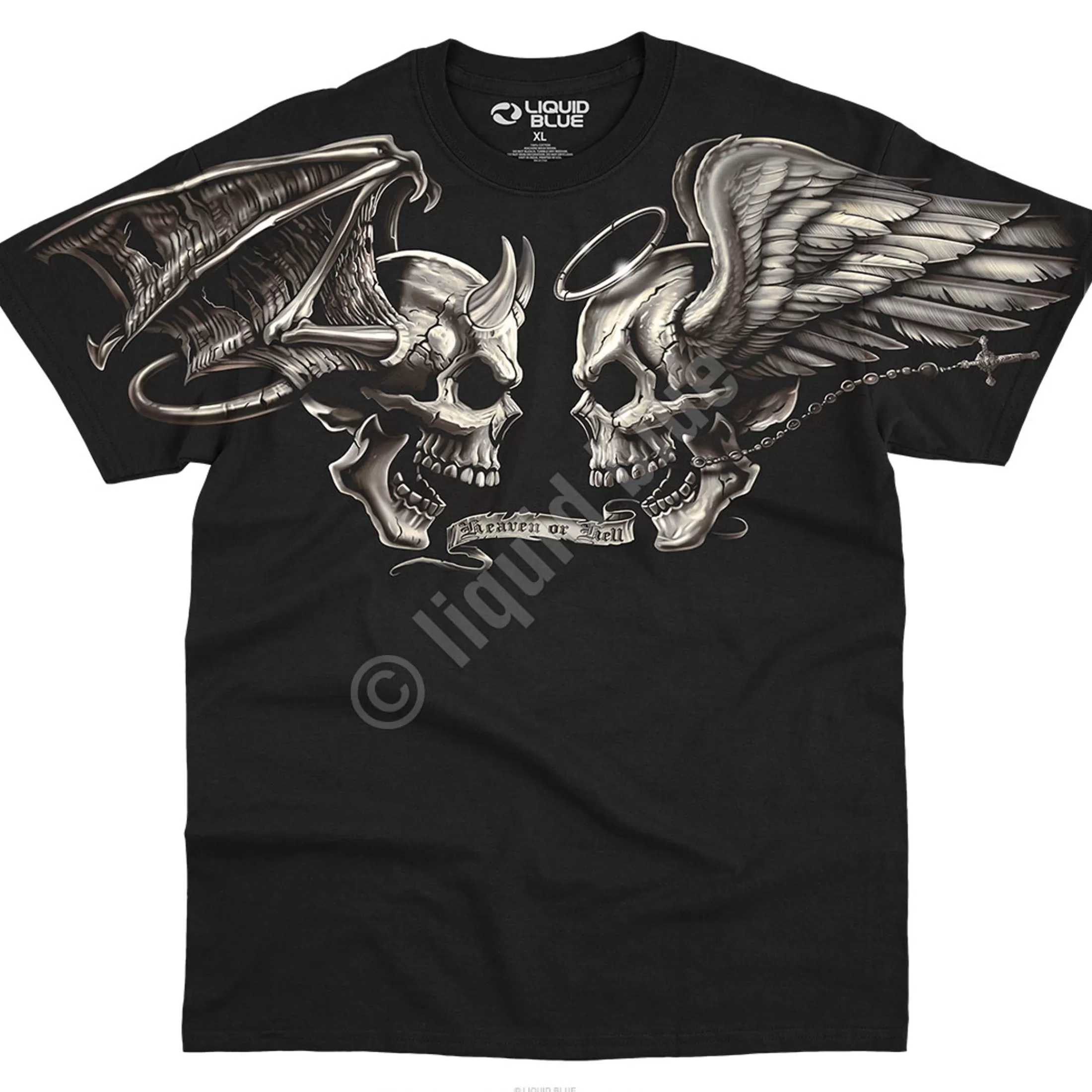 T-Shirt | Halloween<Liquid Blue Good And Evil Black T-Shirt