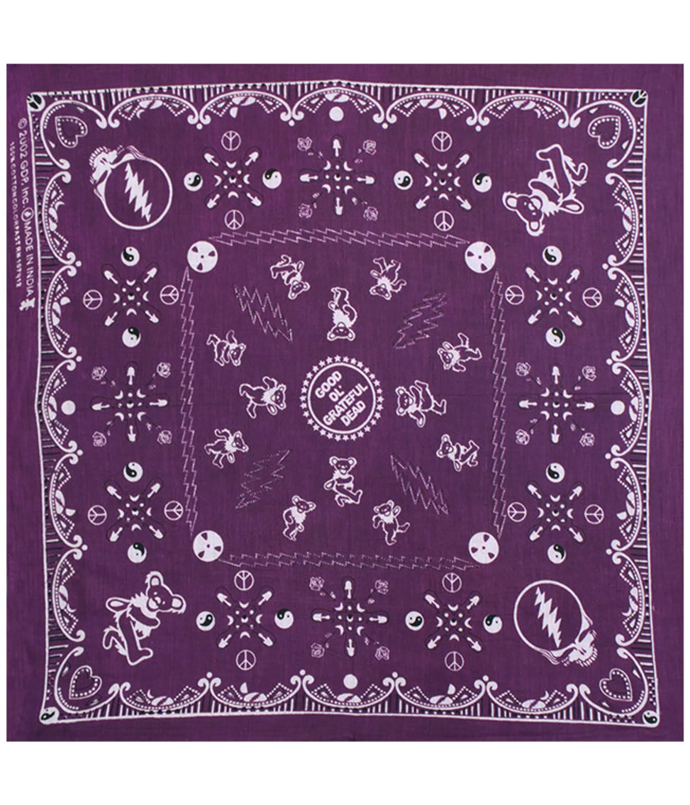 Bandanas | Grateful Dead<Liquid Blue Good Ol GD Purple Bandana