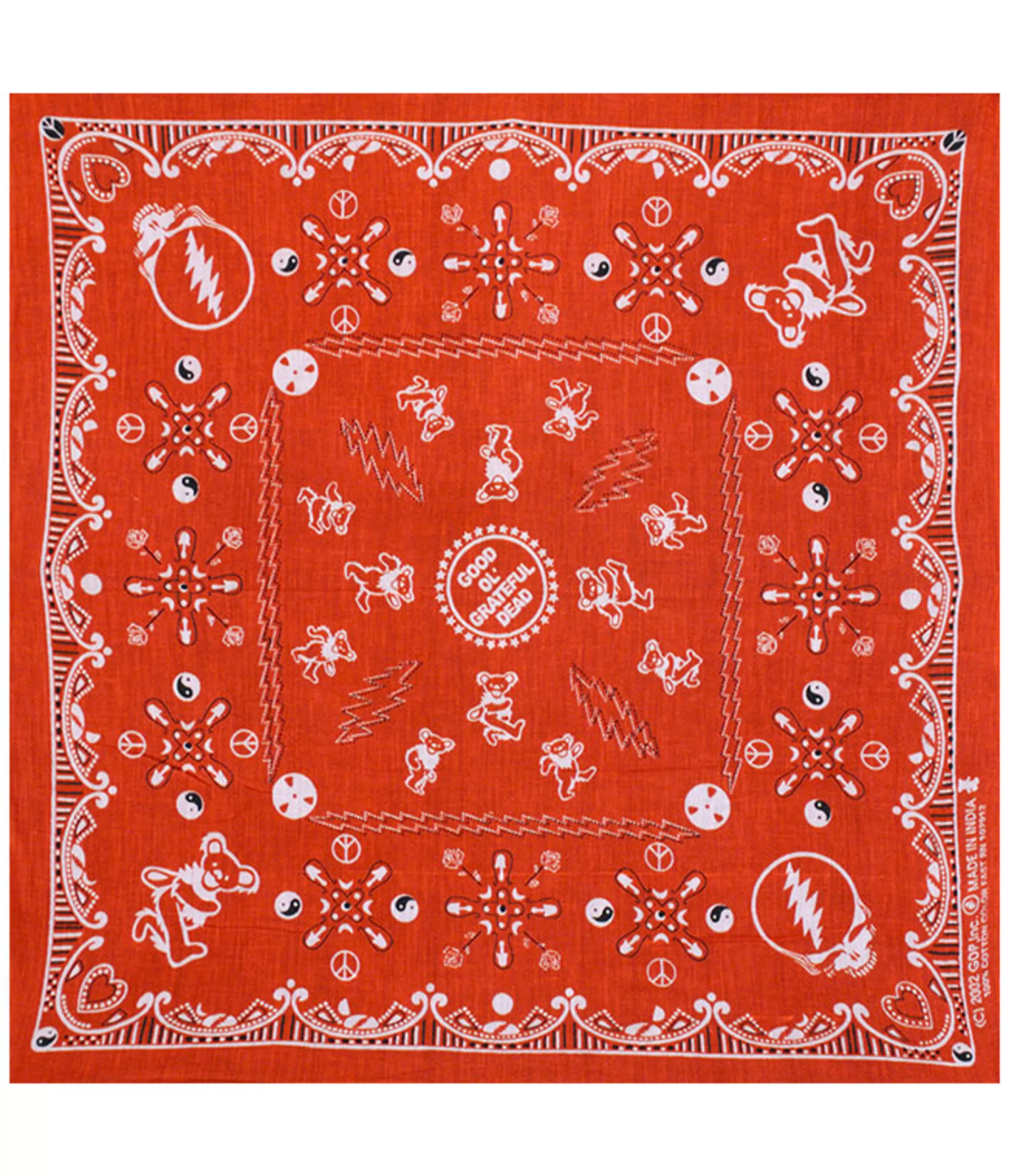 Bandanas | Grateful Dead<Liquid Blue Good Ol GD Red Bandana