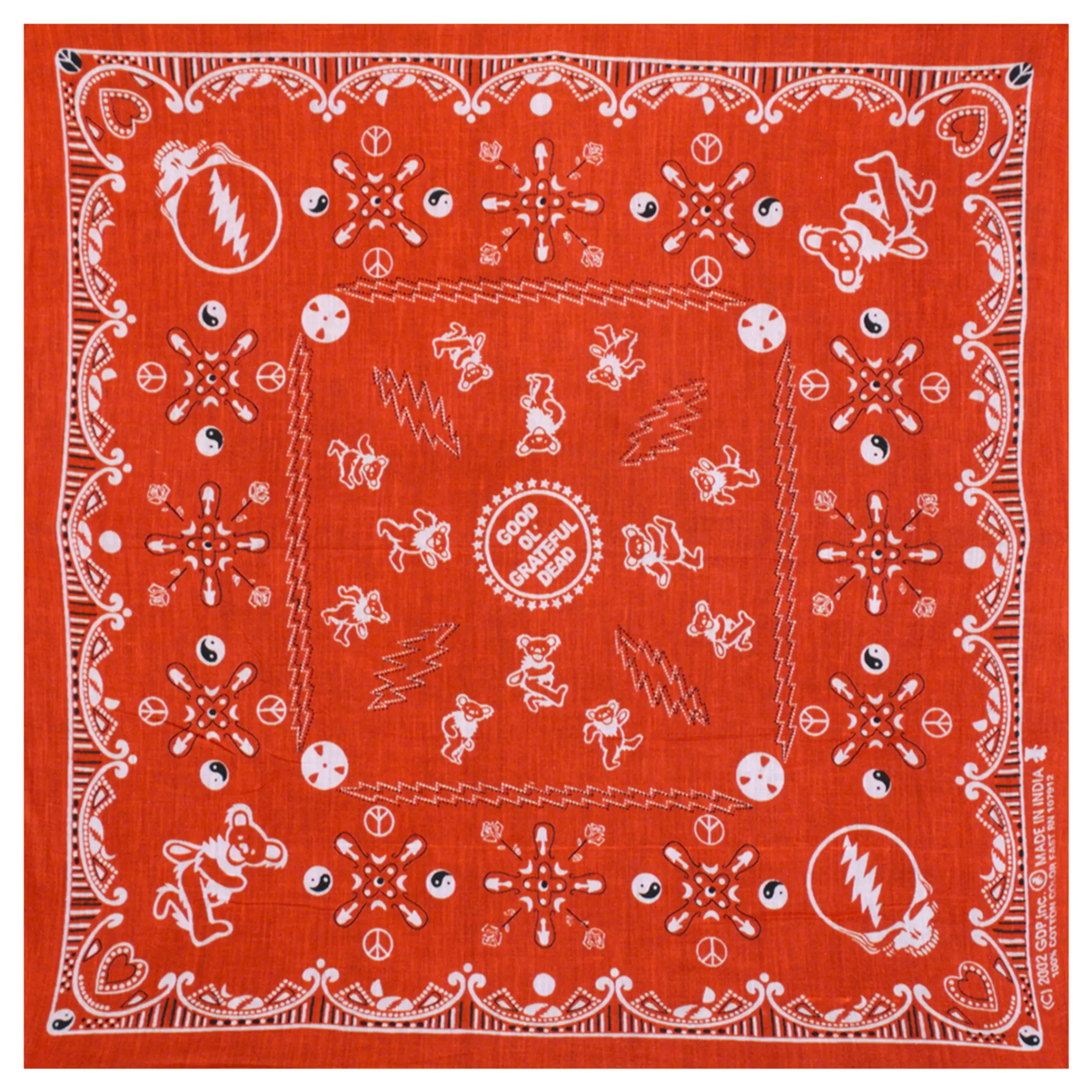 Bandanas | Grateful Dead<Liquid Blue Good Ol GD Red Bandana