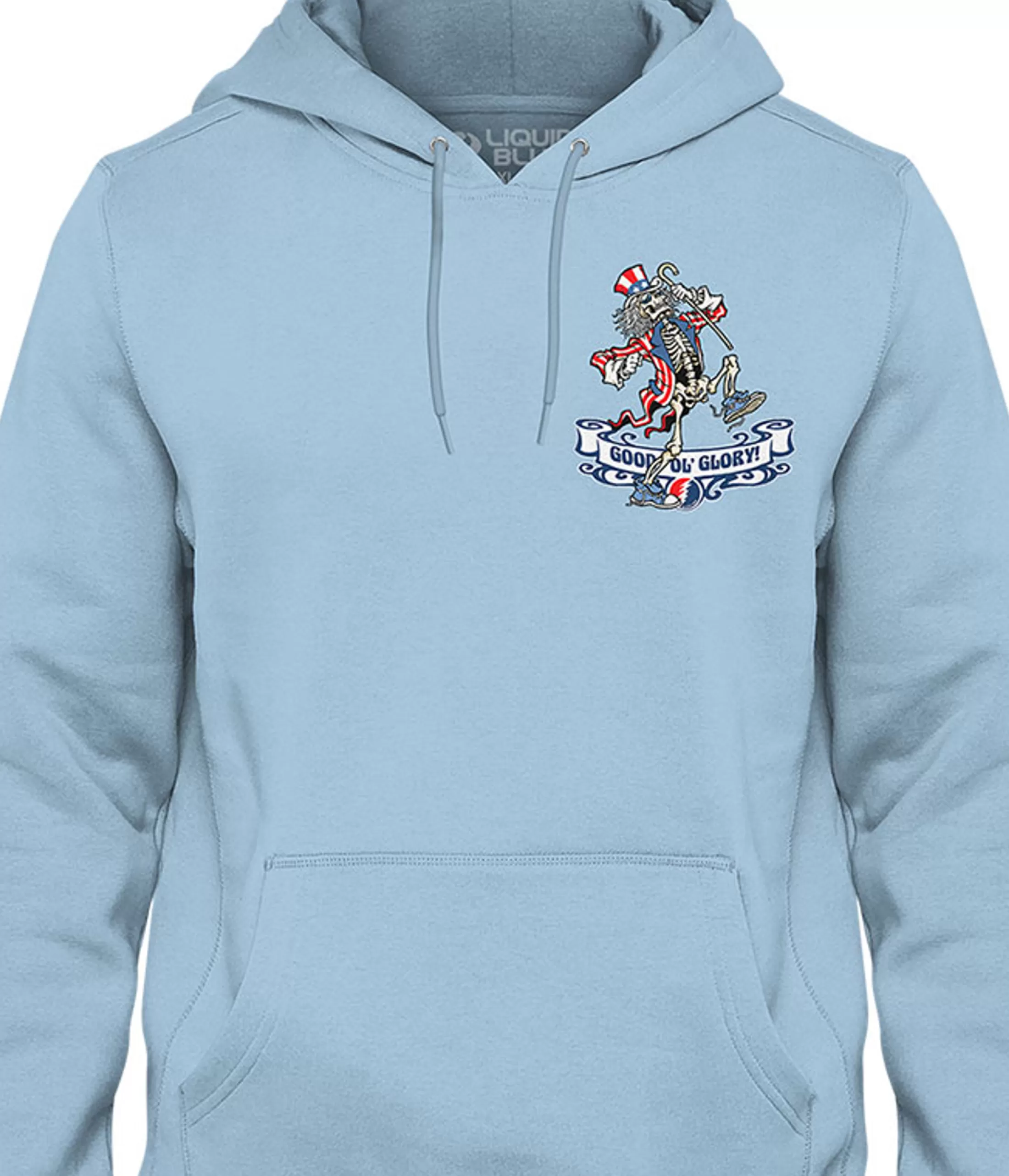 Hoodie | Grateful Dead<Liquid Blue Good Ol Glory Chest Hoodie