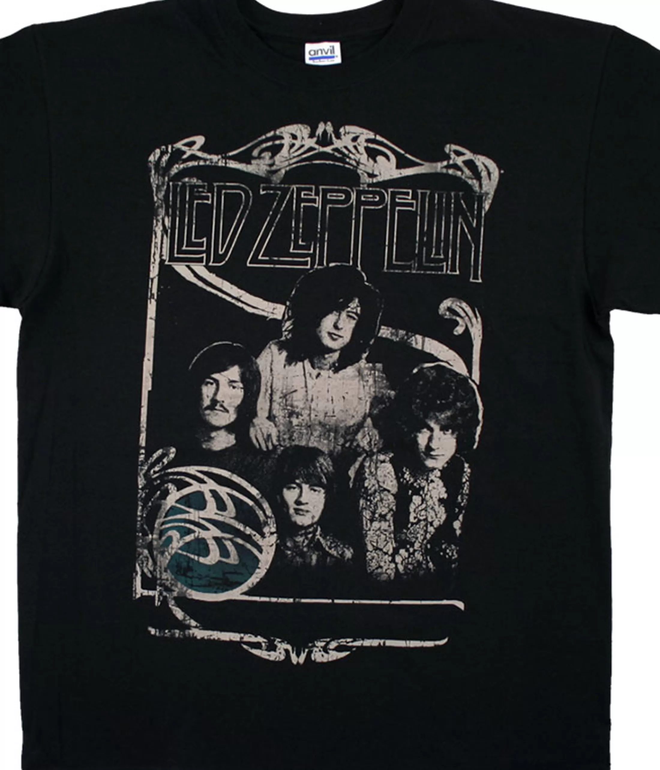 T-Shirt | Led Zeppelin<Liquid Blue Good Times Bad Times Black T-Shirt