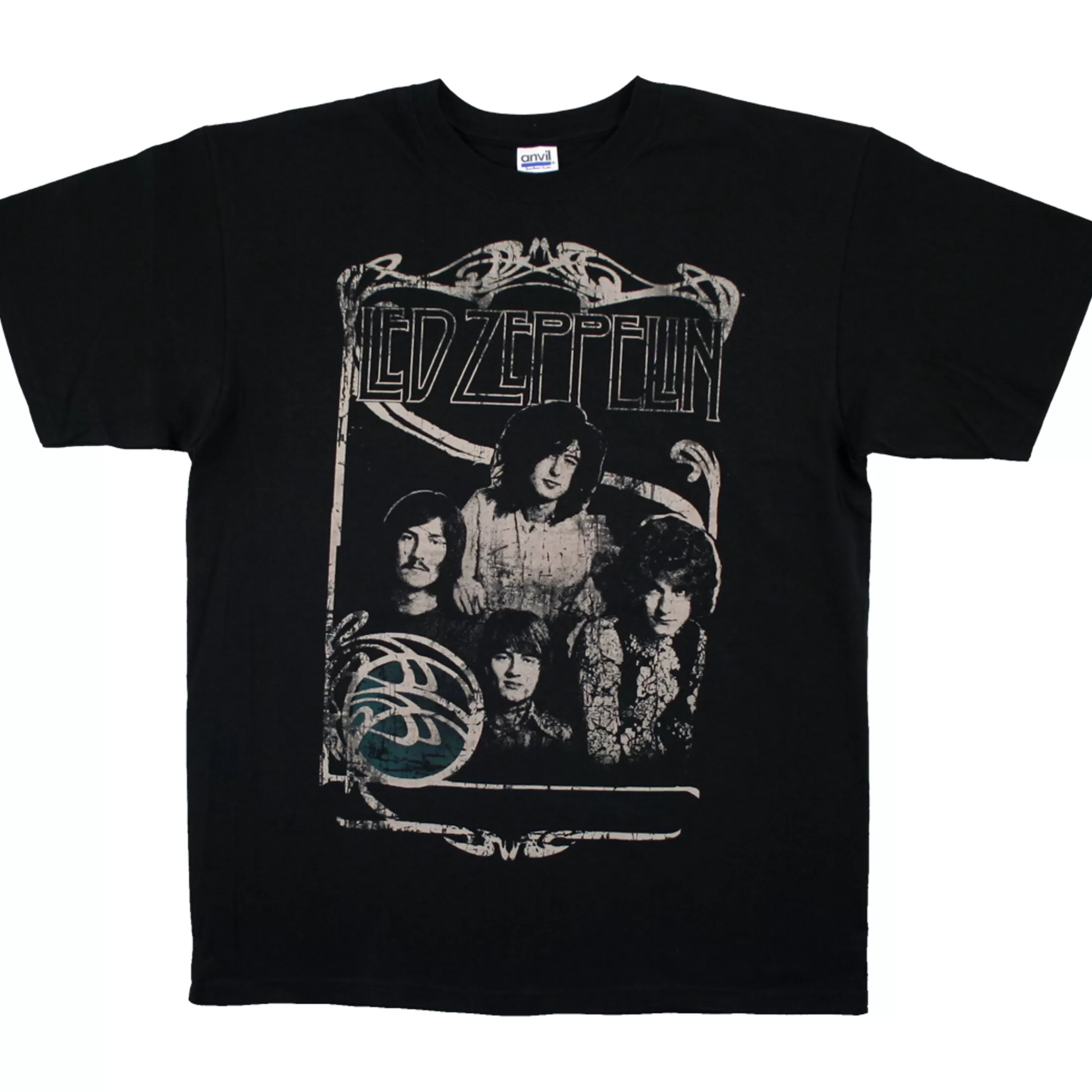 T-Shirt | Led Zeppelin<Liquid Blue Good Times Bad Times Black T-Shirt