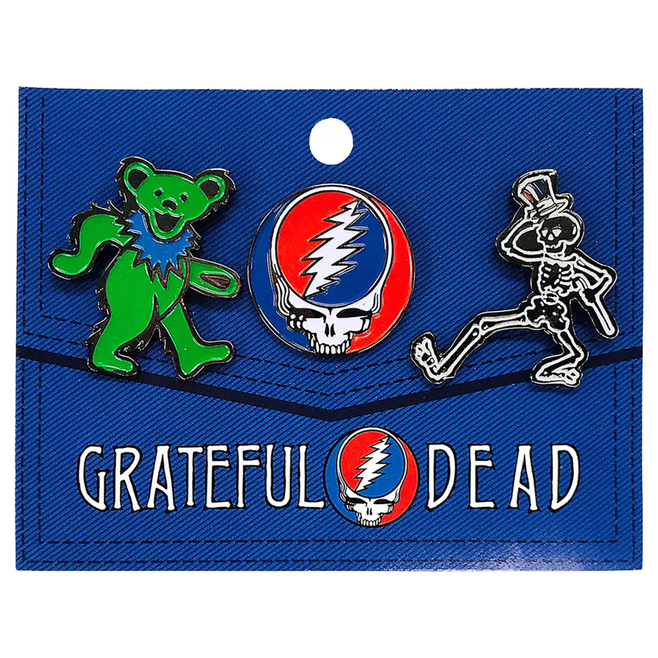 Pins | Grateful Dead<Liquid Blue Grateful Dead 3 Pack Enamel Pin Set