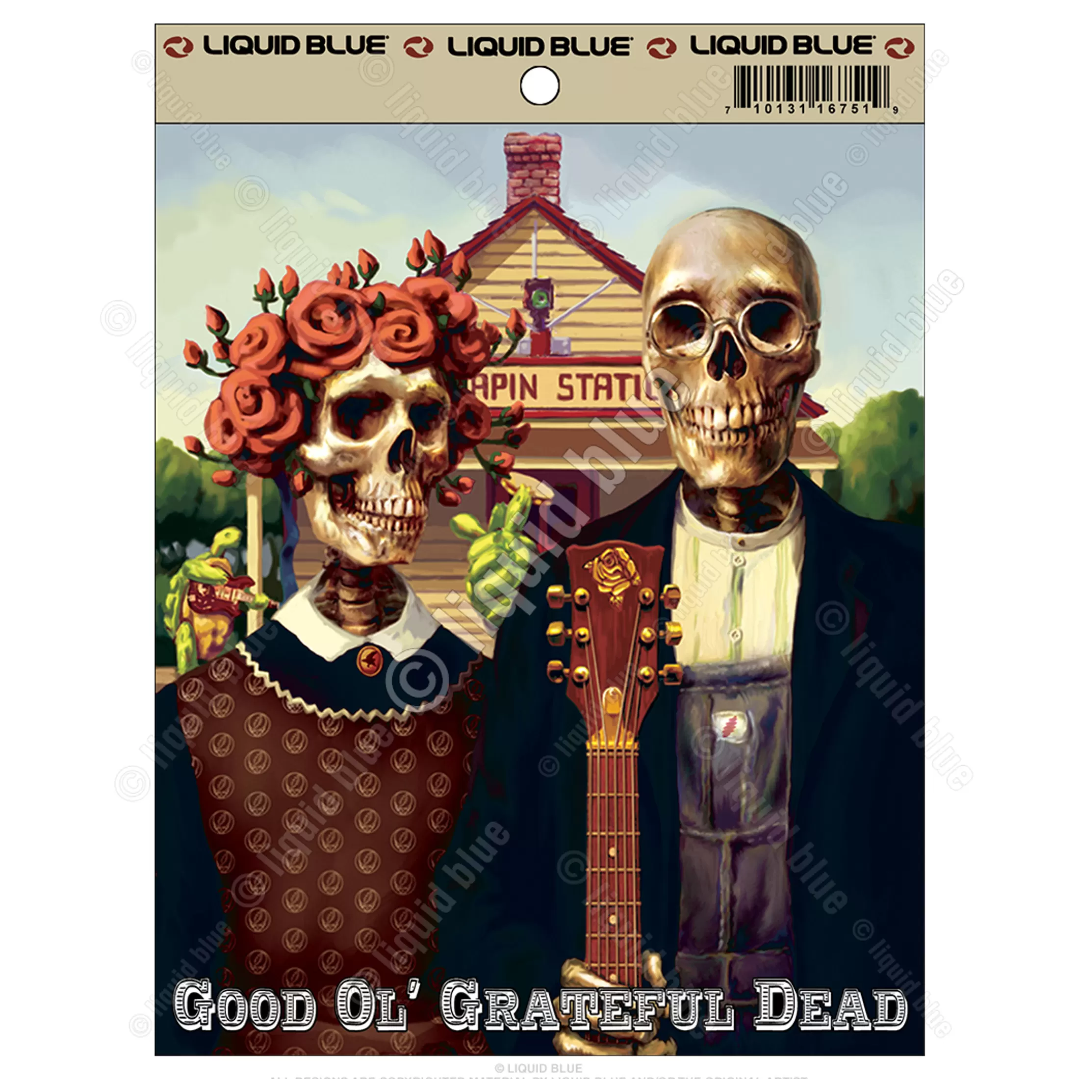 Grateful Dead | Classic<Liquid Blue Grateful Gothic Sticker