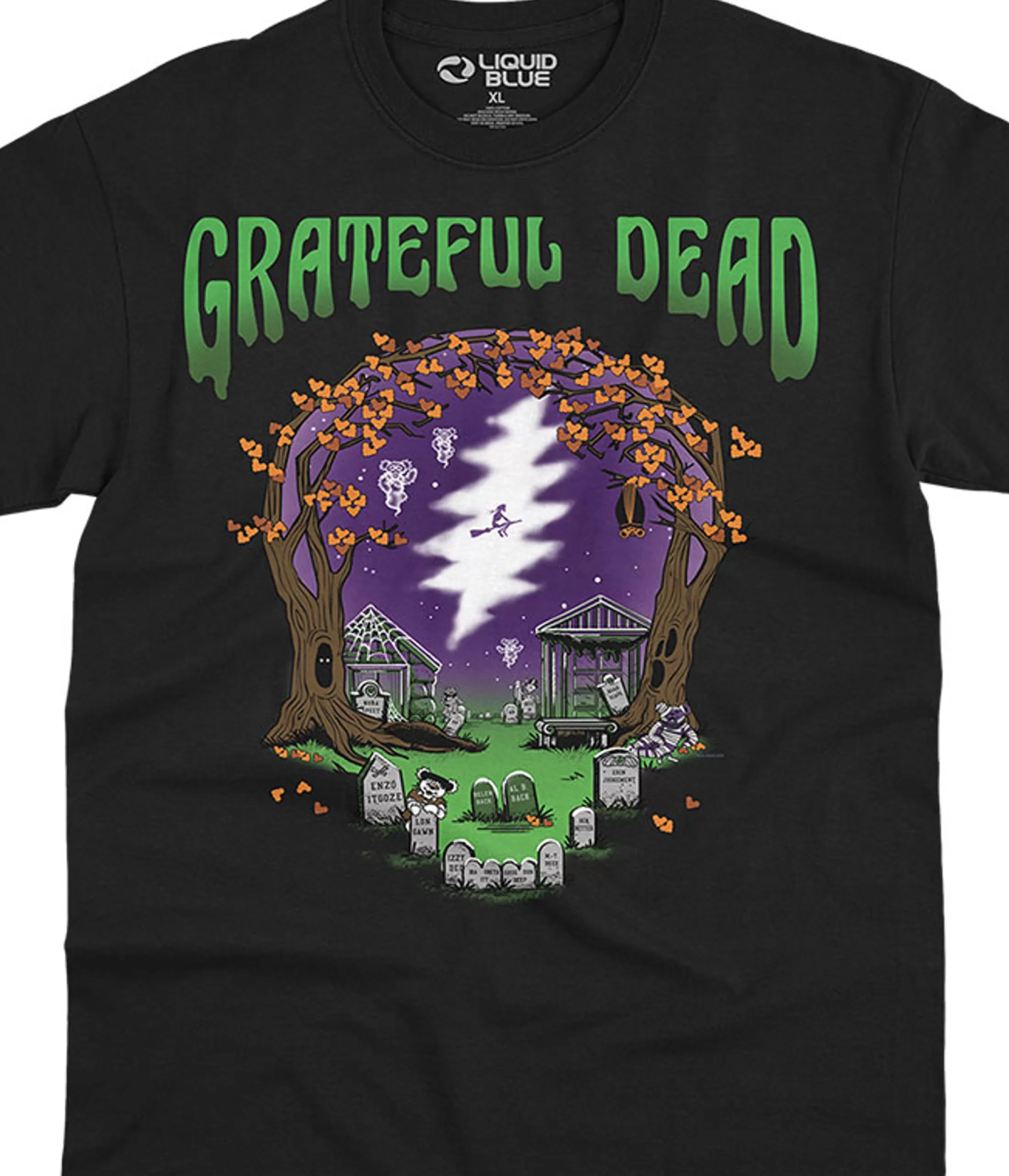 T-Shirt | Halloween<Liquid Blue Grateful Graveyard Black T-Shirt