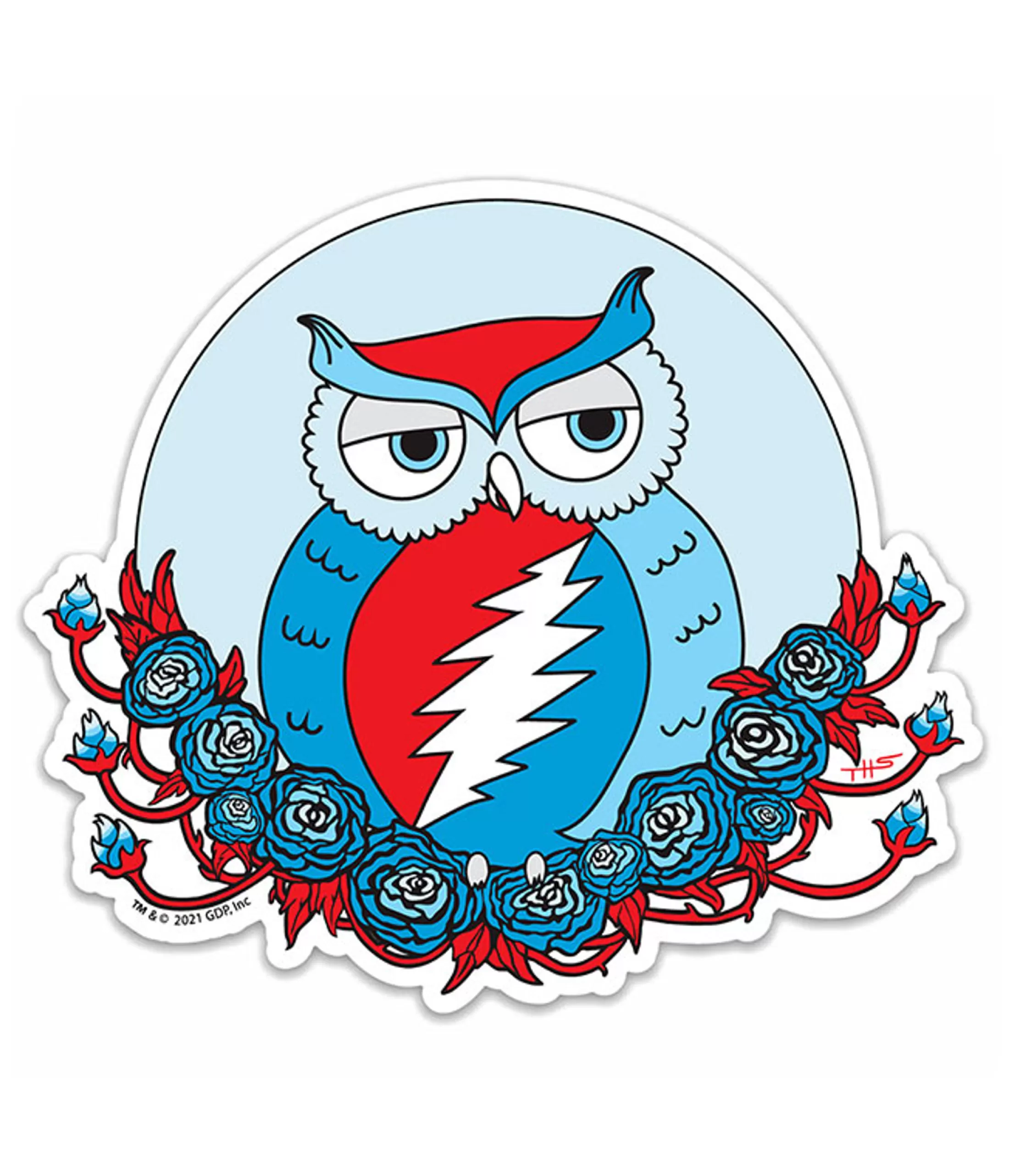 Grateful Dead | Classic<Liquid Blue Grateful Owl Sticker