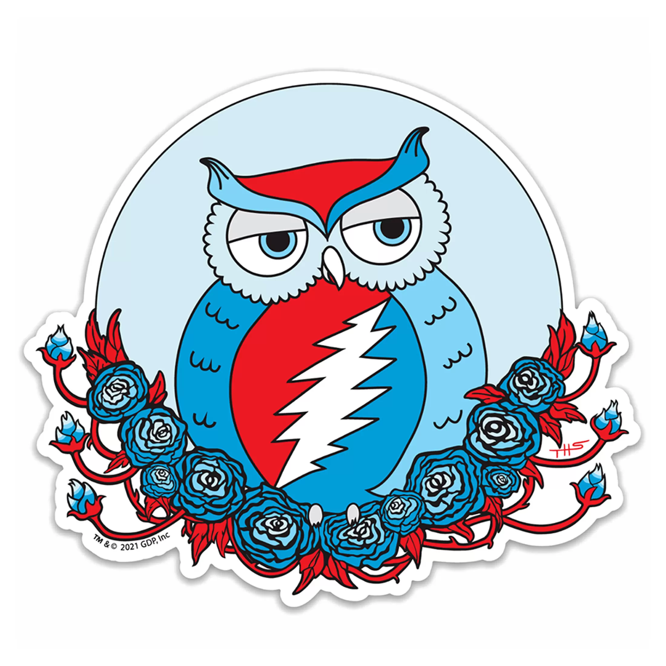 Grateful Dead | Classic<Liquid Blue Grateful Owl Sticker