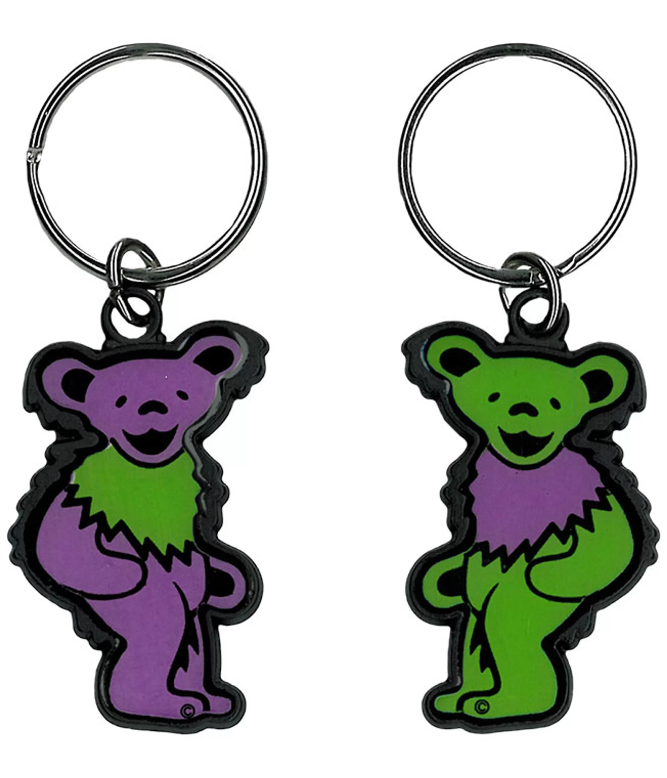 Keychains | Grateful Dead<Liquid Blue Green And Purple Bear Keychain