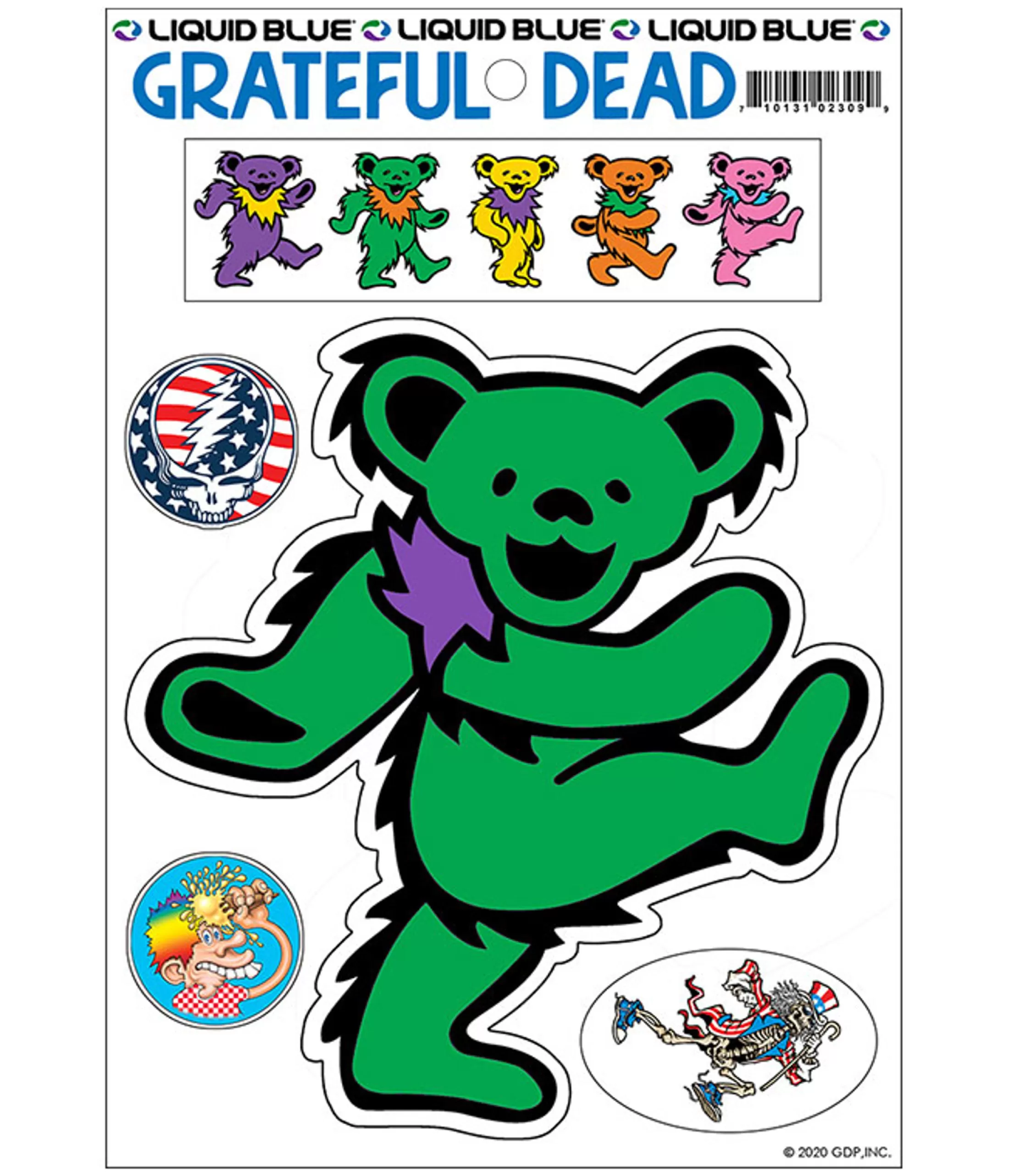 Grateful Dead<Liquid Blue Green Bear Diecut Sticker