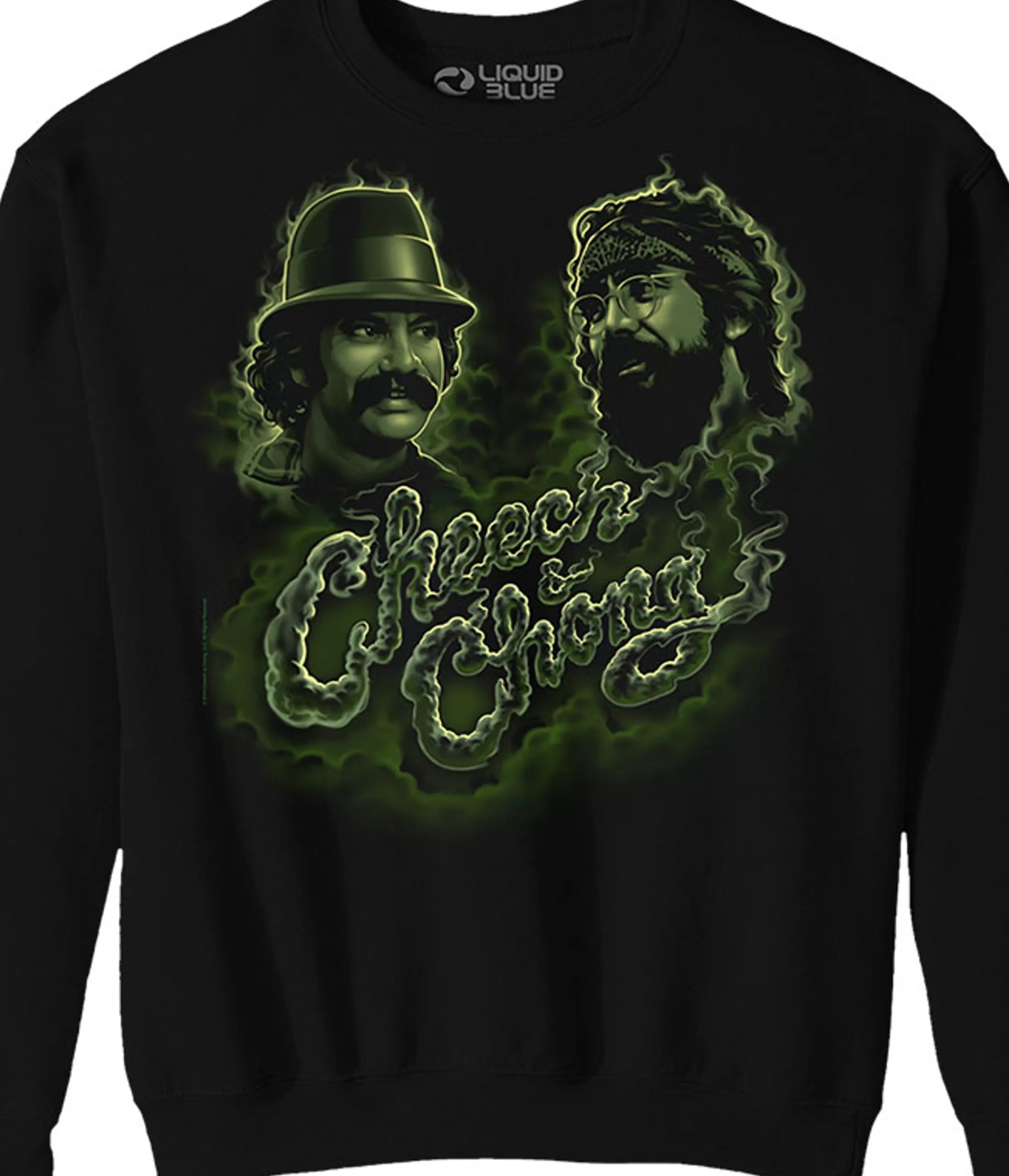 Sweatshirt | Cheech And Chong<Liquid Blue Green Smoke Black Sweatshirt